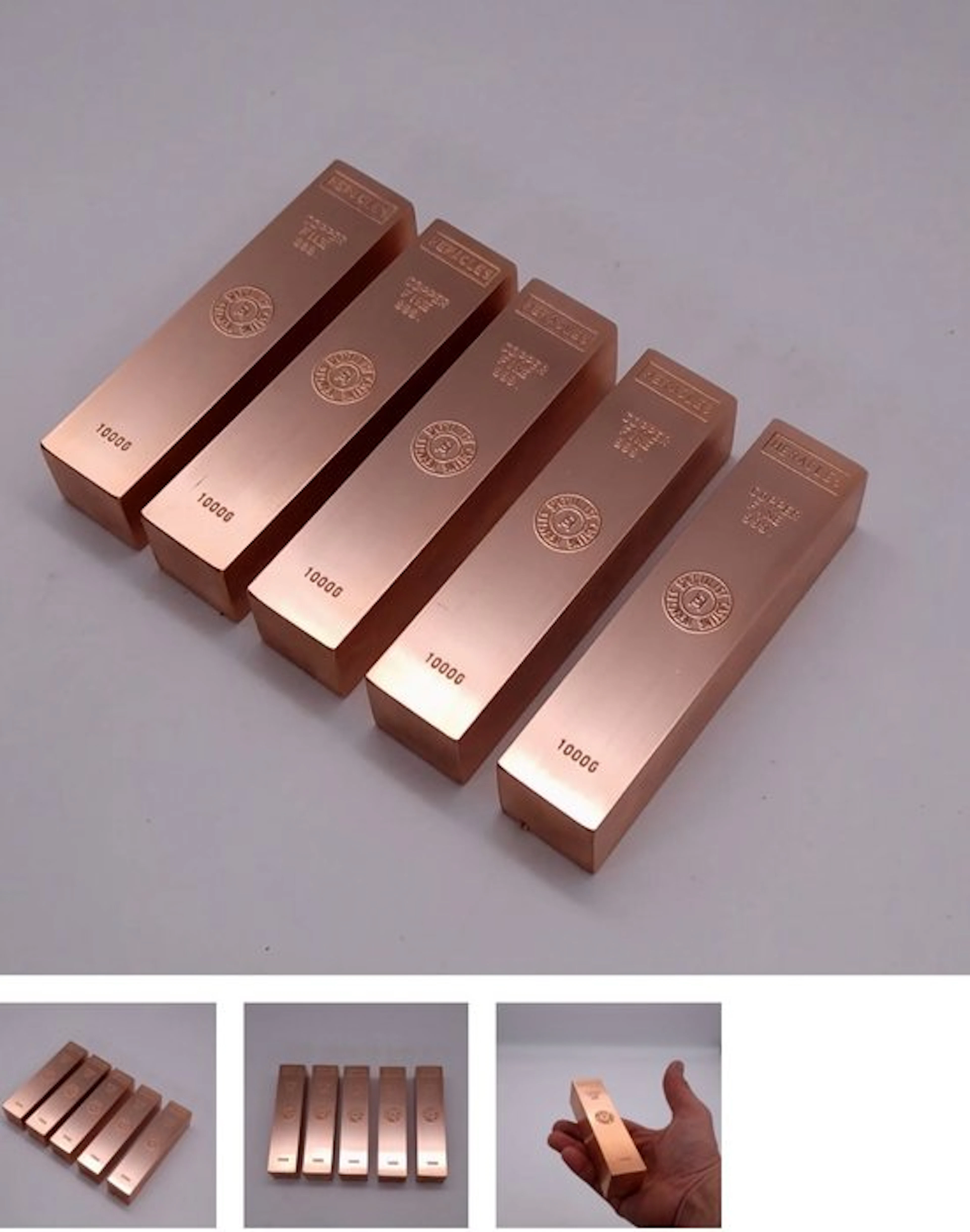 5 kilograms - Copper .999 - Fonderie Heracles - France...