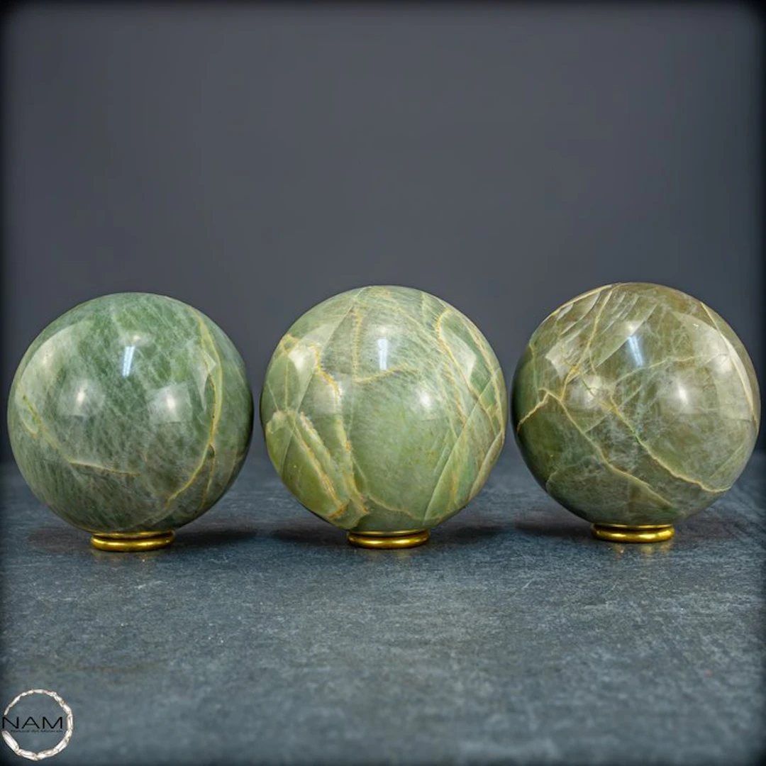 Exclusive Garnierite (Green Moonstone) Ball set from Madagascar- 2004.41 g