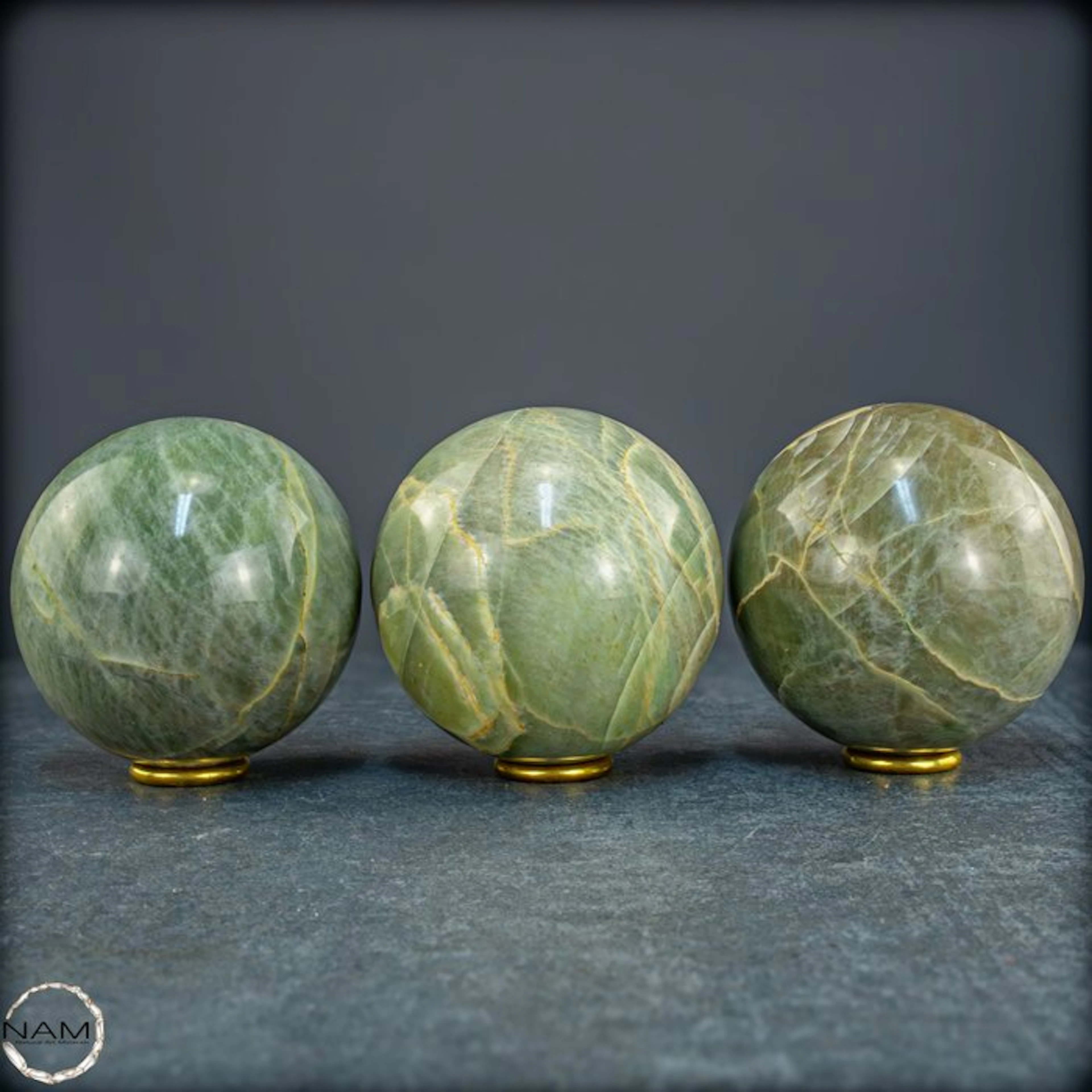 Exclusive Garnierite (Green Moonstone) Ball set from Madagascar- 2004.41 g