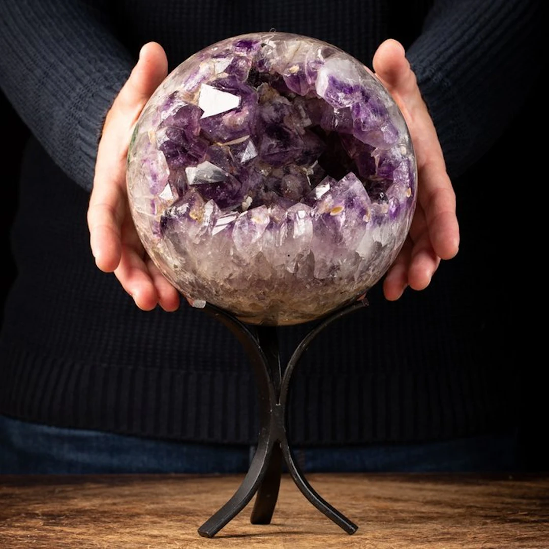 Geode Amethyst Sphere - First Choise Mineral - Height...