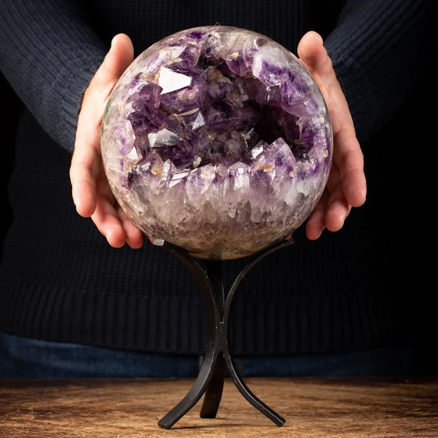 Geode Amethyst Sphere - First Choise Mineral - Height...