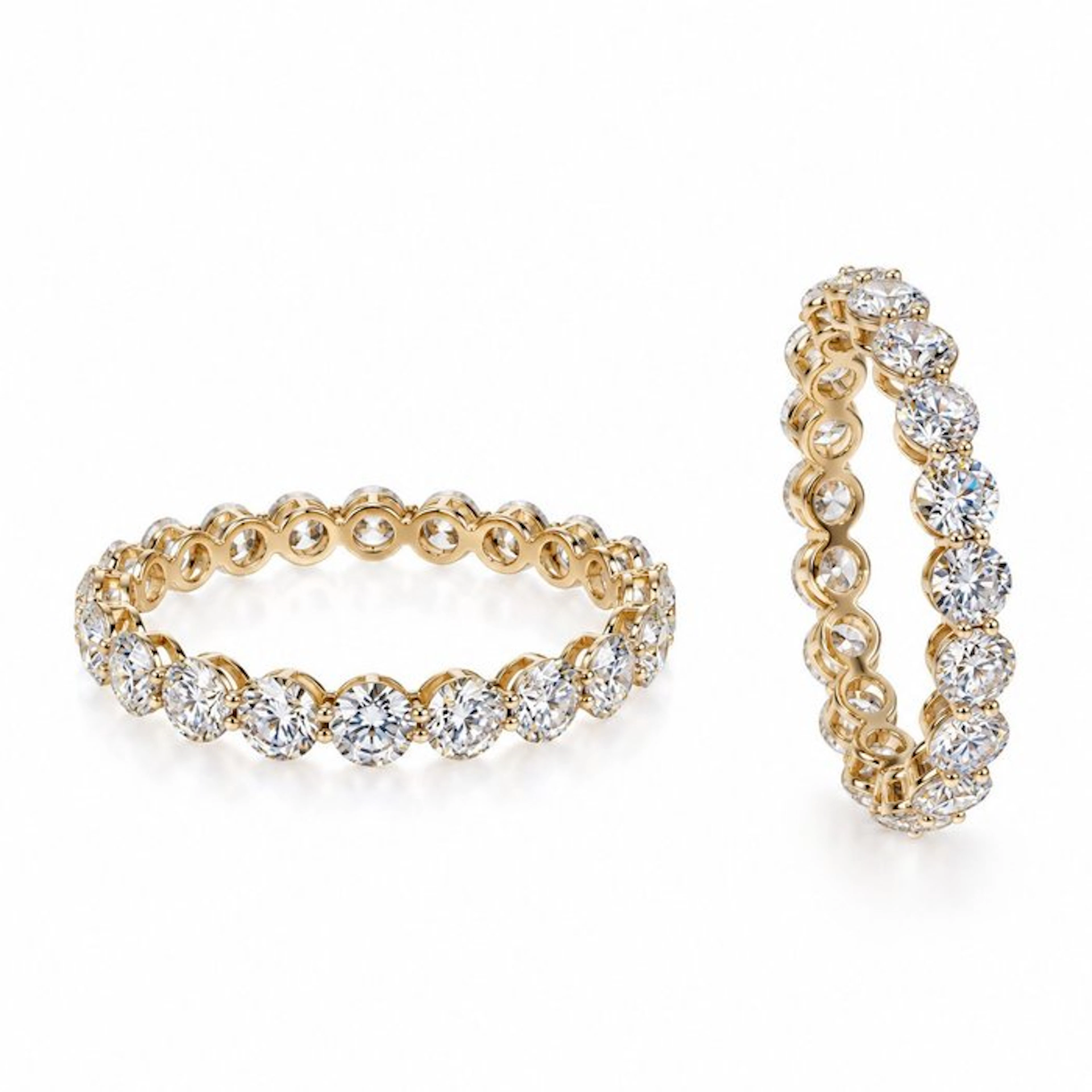 No reserve price - Ring - 14 kt. Yellow gold - 3.45ct. tw. Diamond (Lab-grown)