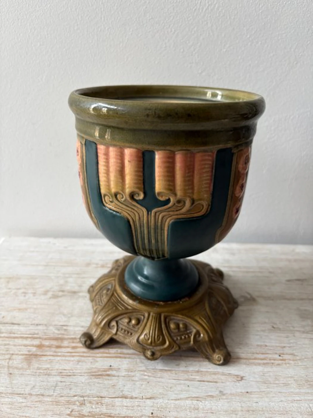 Vase - Ceramic, Metal - Art Deco