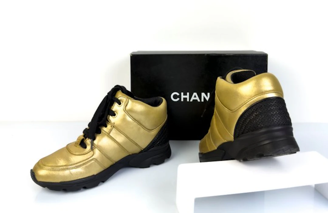 Chanel - CC Golden / Tweed - High-top trainers - Size: EU 36