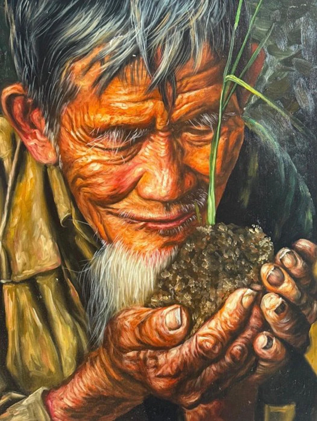 Nguyễn V.L (1993) - La promesse de la terre ↑80 →60 cm → Starting price €1 ✓