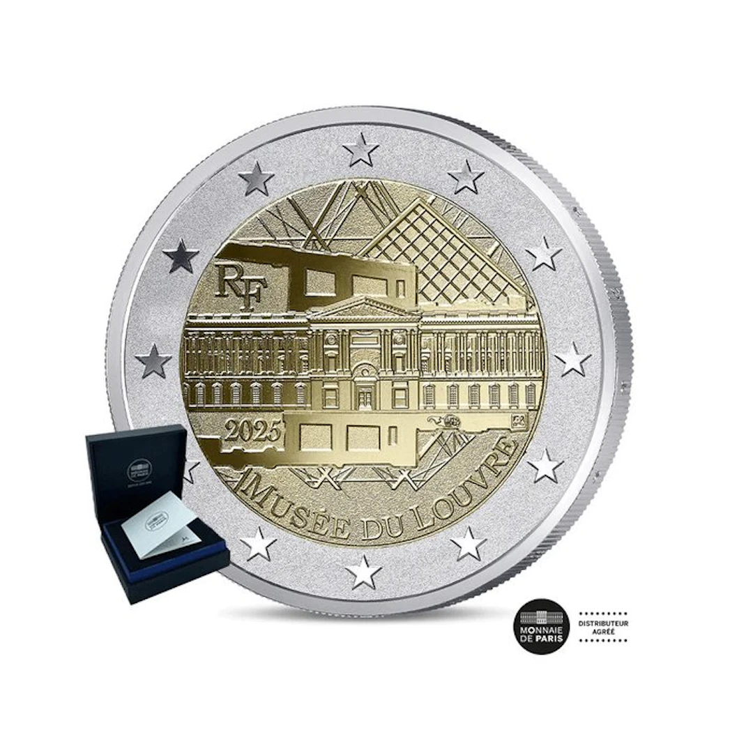 France. 2 Euro 2025 "Musée du Louvre - Polissage Inversé"...