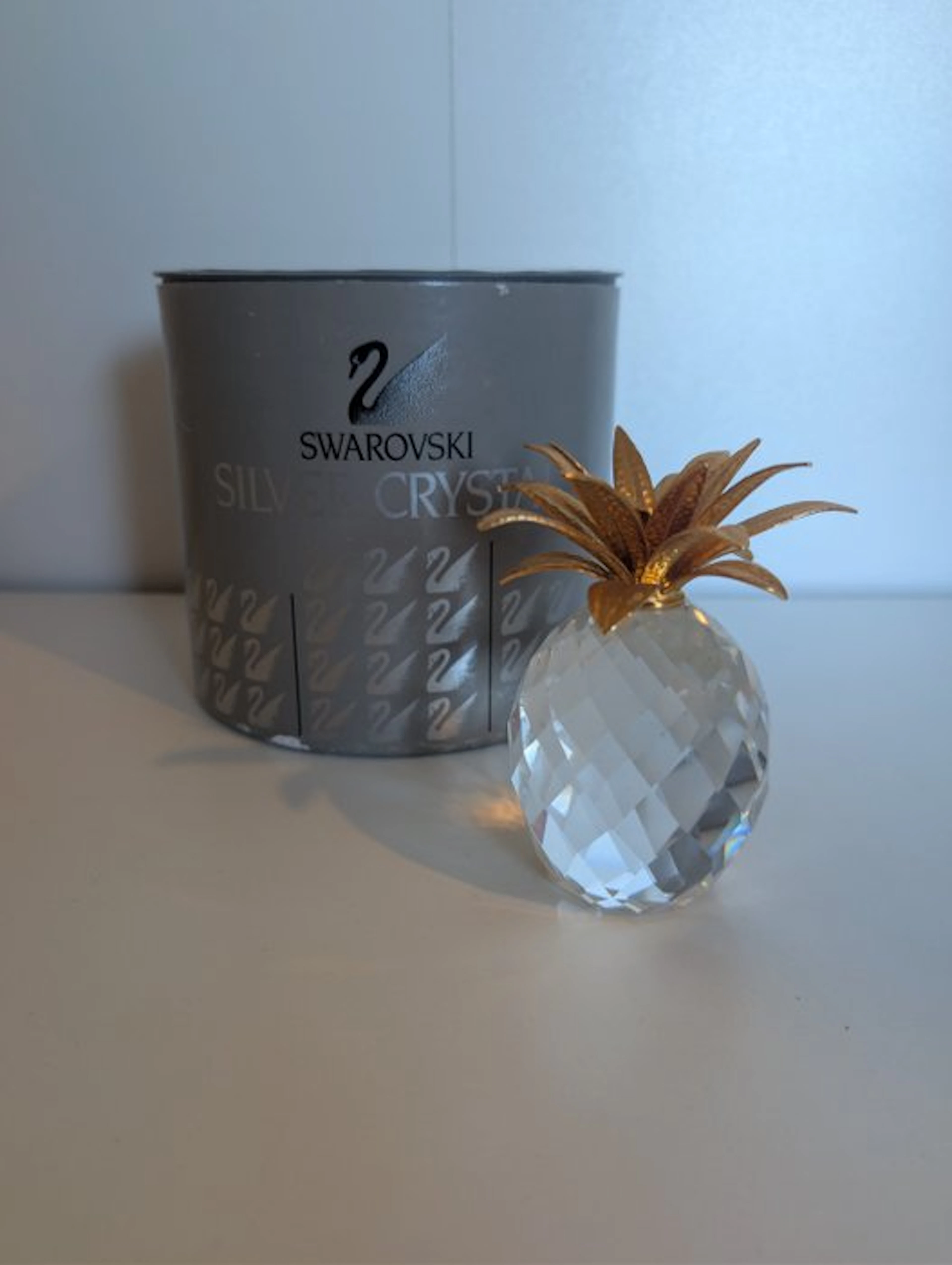 Swarovski - Figurine - Pineapple big Gold - 010044 - Box - Crystal, Gold plated
