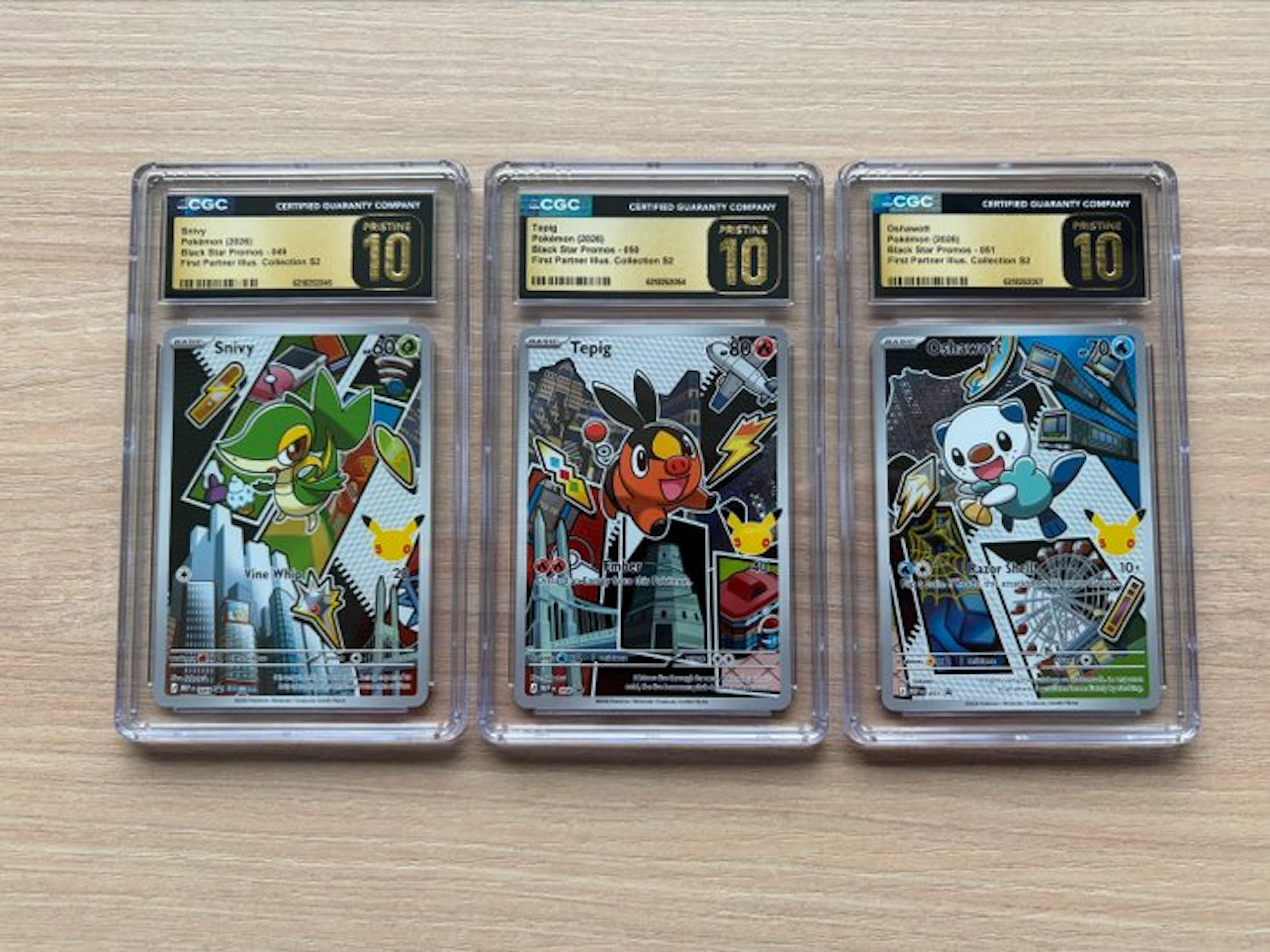 Pokémon - 3 Graded card - First Partner Illustration...