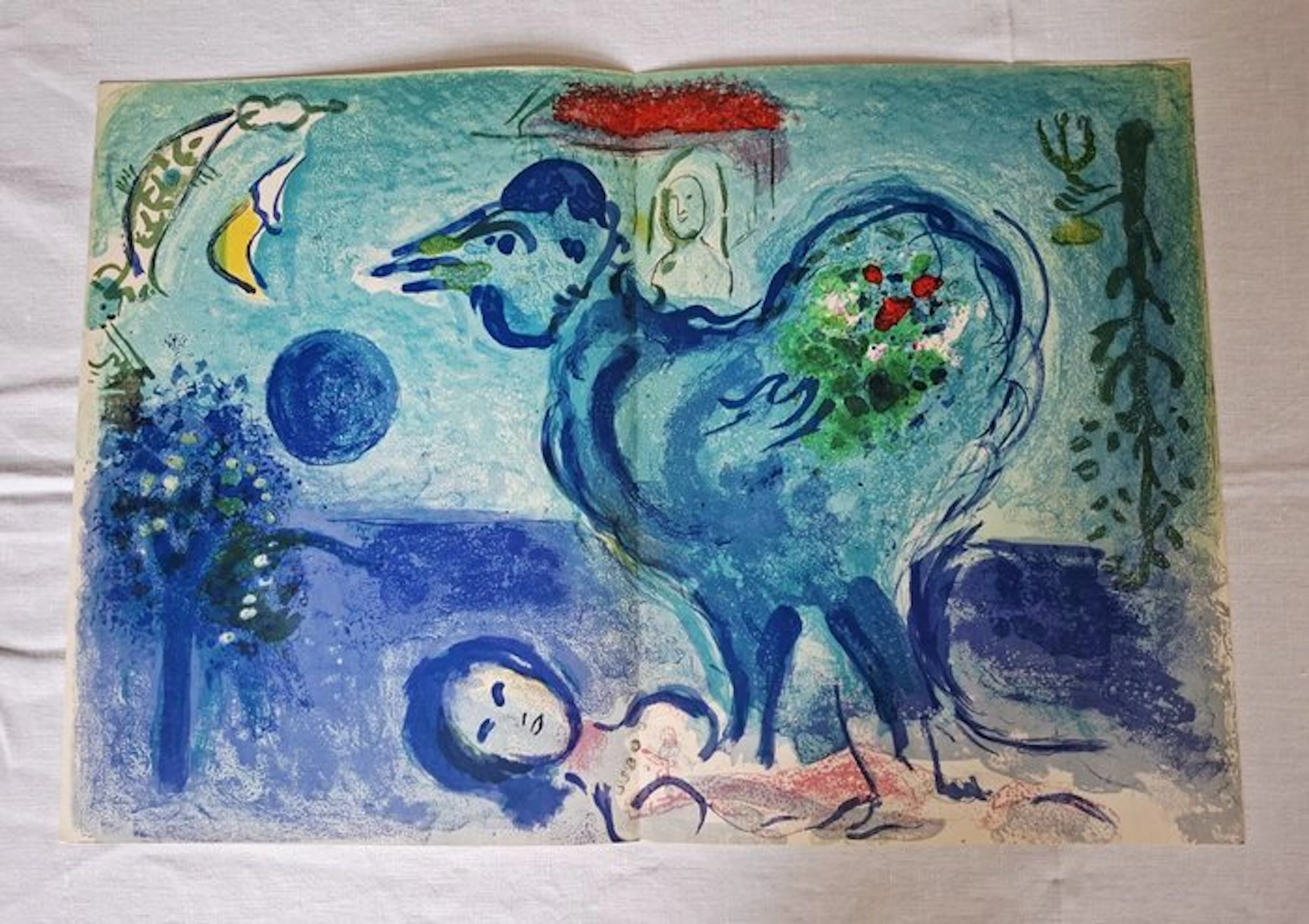Marc Chagall (1887-1985) - Sur 4 Murs - Paysage au Coq