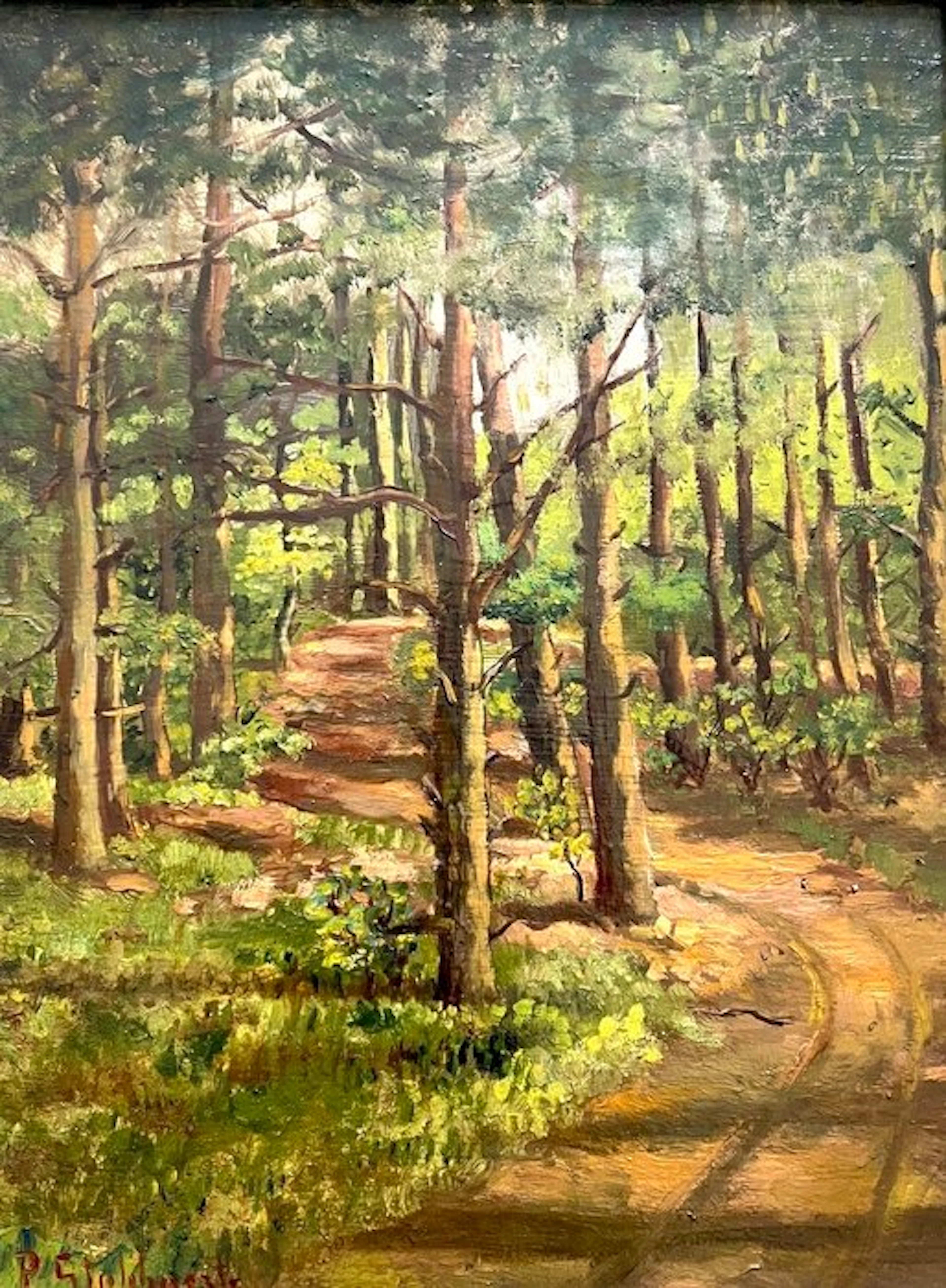 Pieter Stobbaerts (1865–1948) - Boslandschap met zandweg