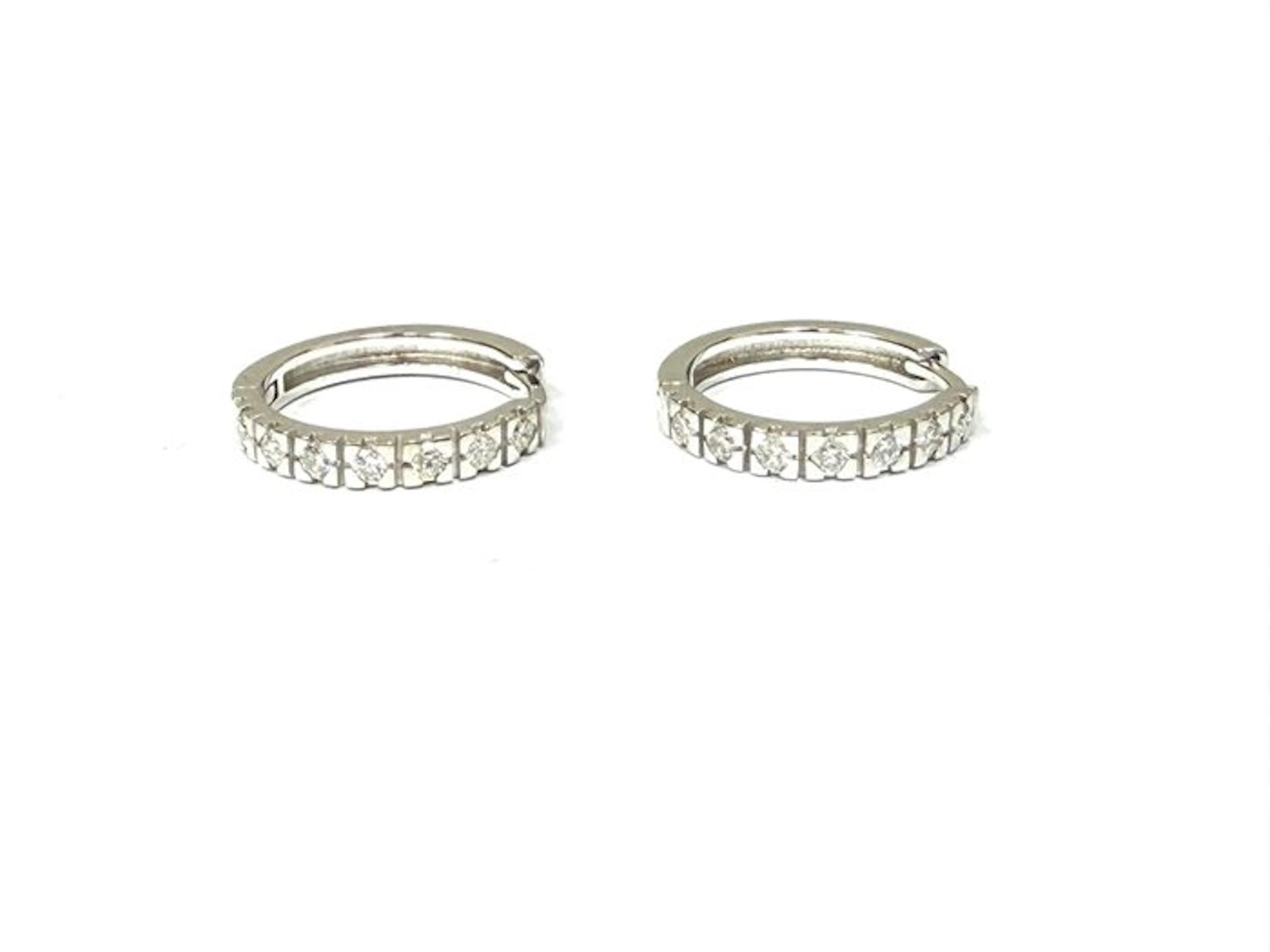 Earrings - 18 kt. White gold - 1.20ct. tw. Diamond (Natural) - Made in Italy