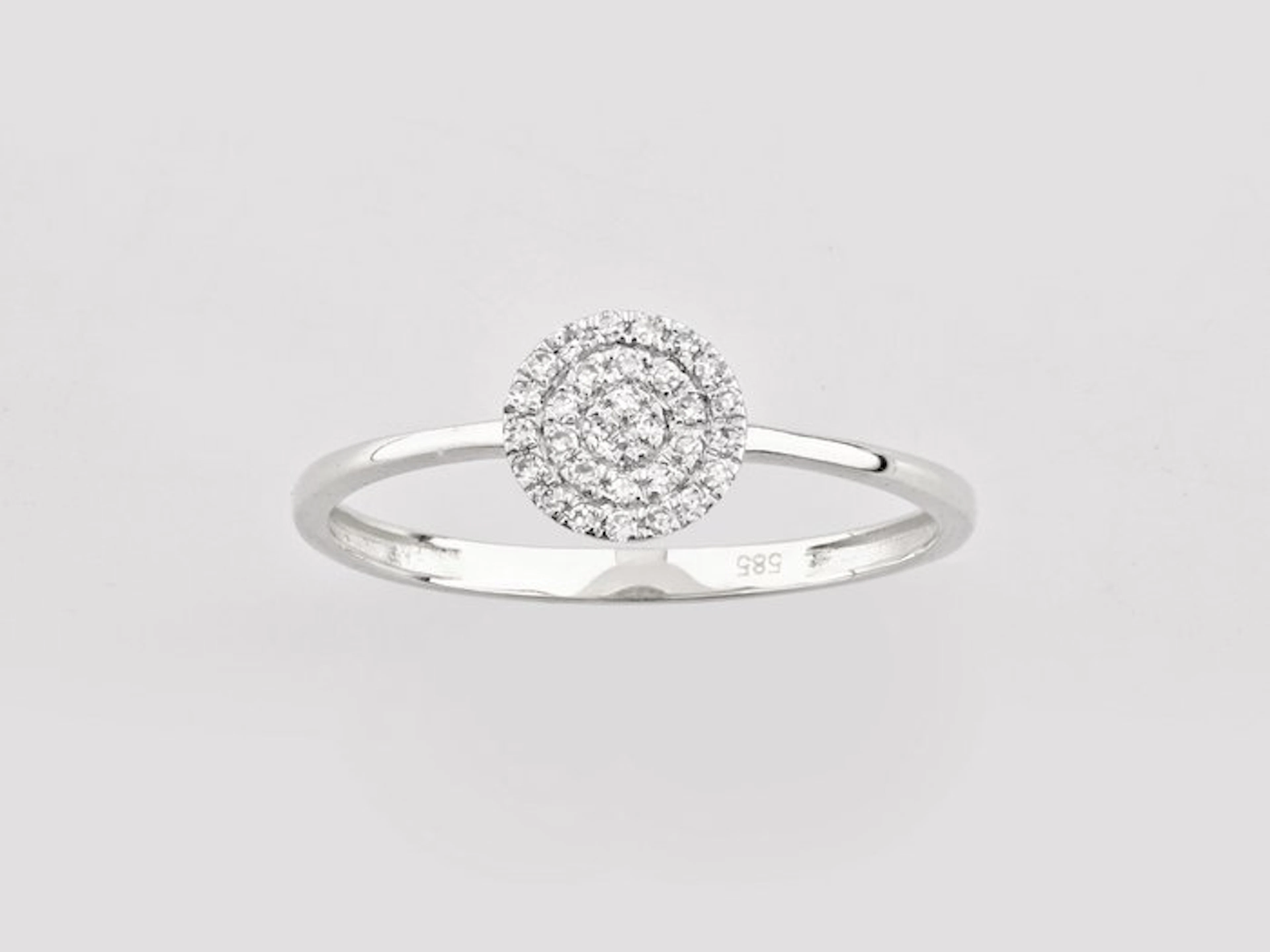 No reserve price - Ring - 14 kt. White gold - 0.09ct. tw. Diamond (Natural)