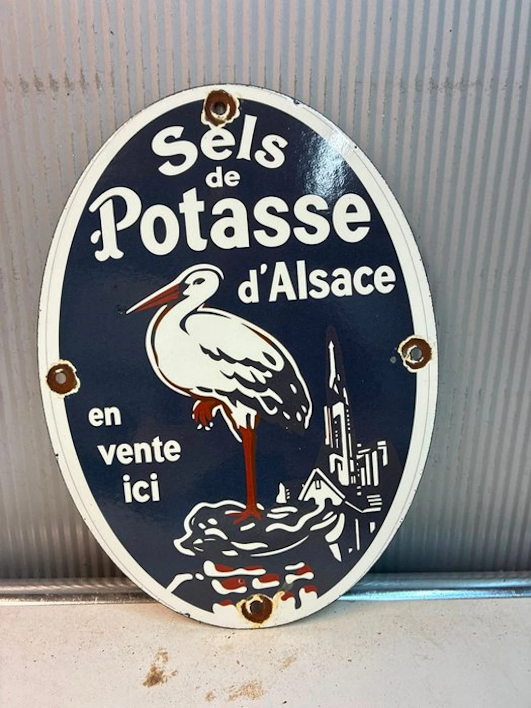 Sel de Potasse d’Alsace – Ovaal Emaille Reclamebord met...
