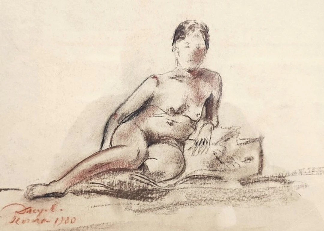 European School (XX) - NO RESERVE - Reclining Female Nude