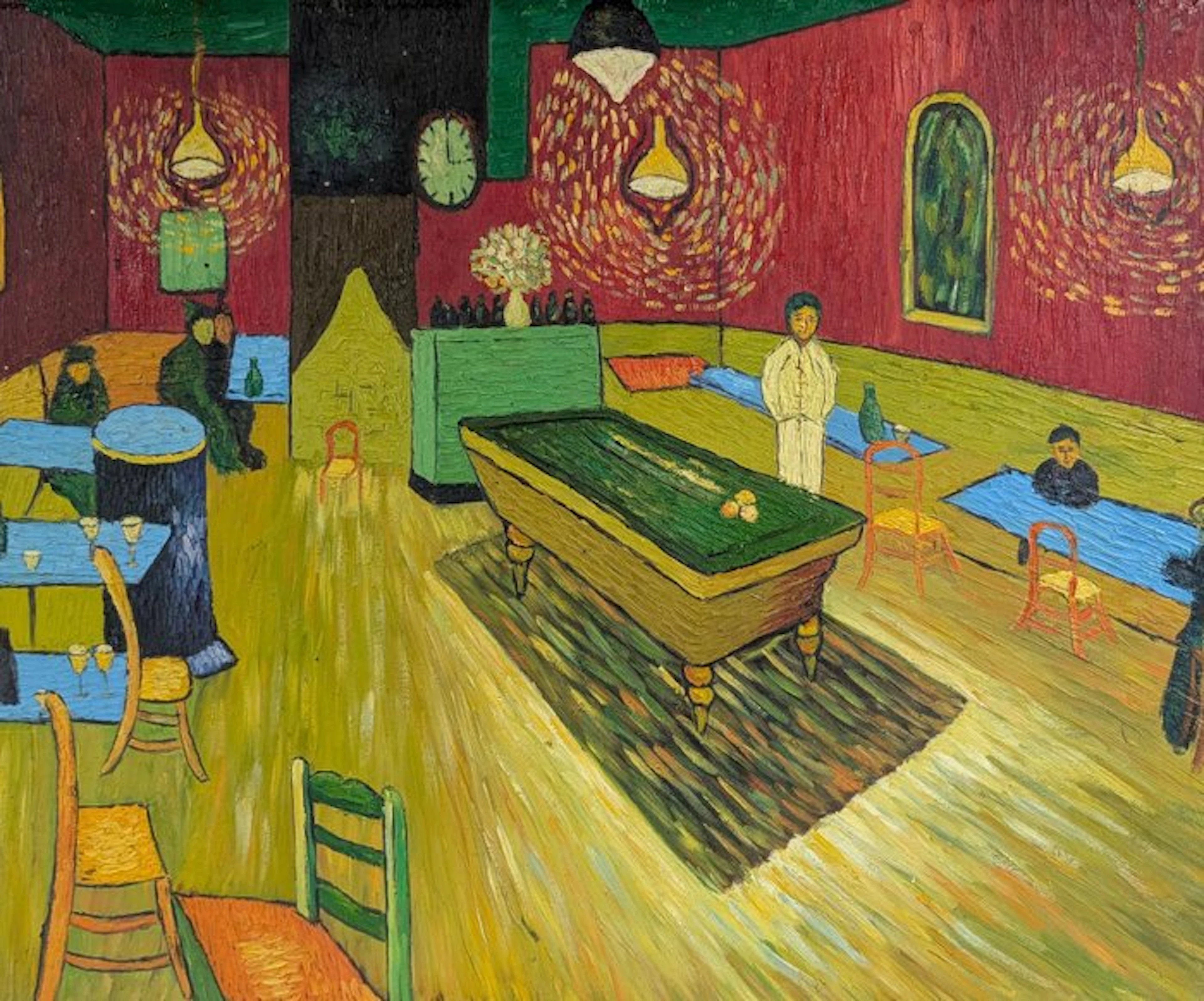 Italian school (XX) - Il caffè di notte, omaggio a Van Gogh