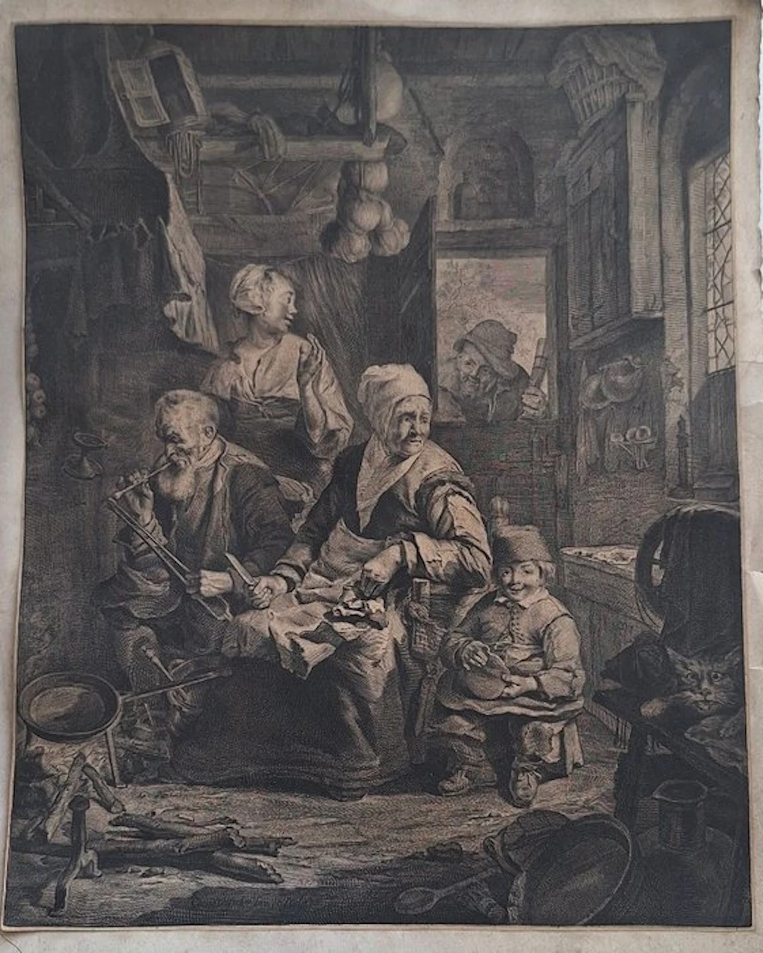 Cornelis Visscher (1629-1658), after - Scène d'intérieur