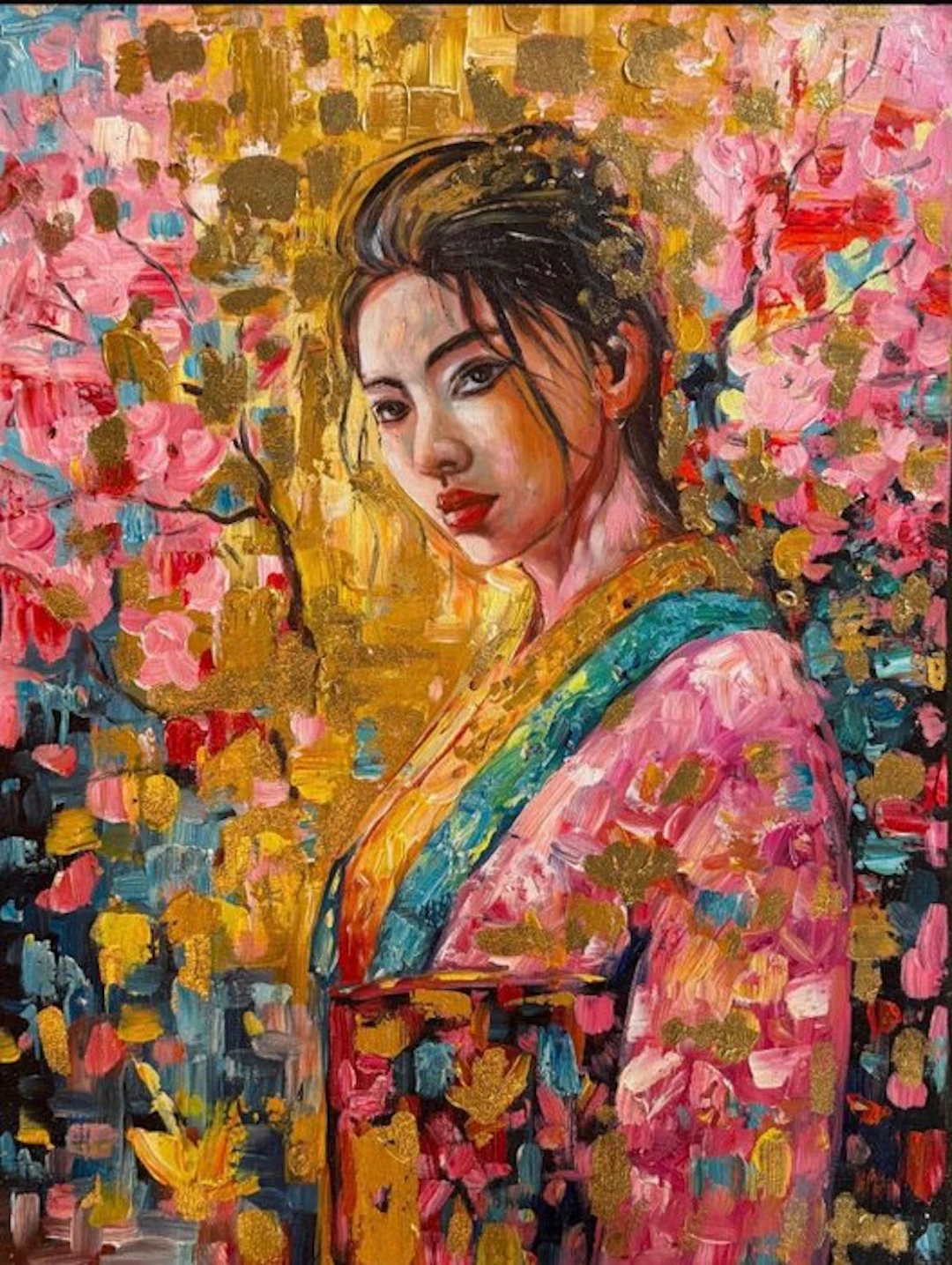 Nguyễn V.L (1993) - The Golden Kimono ↑80 →60 cm → Starting price €1 ✓