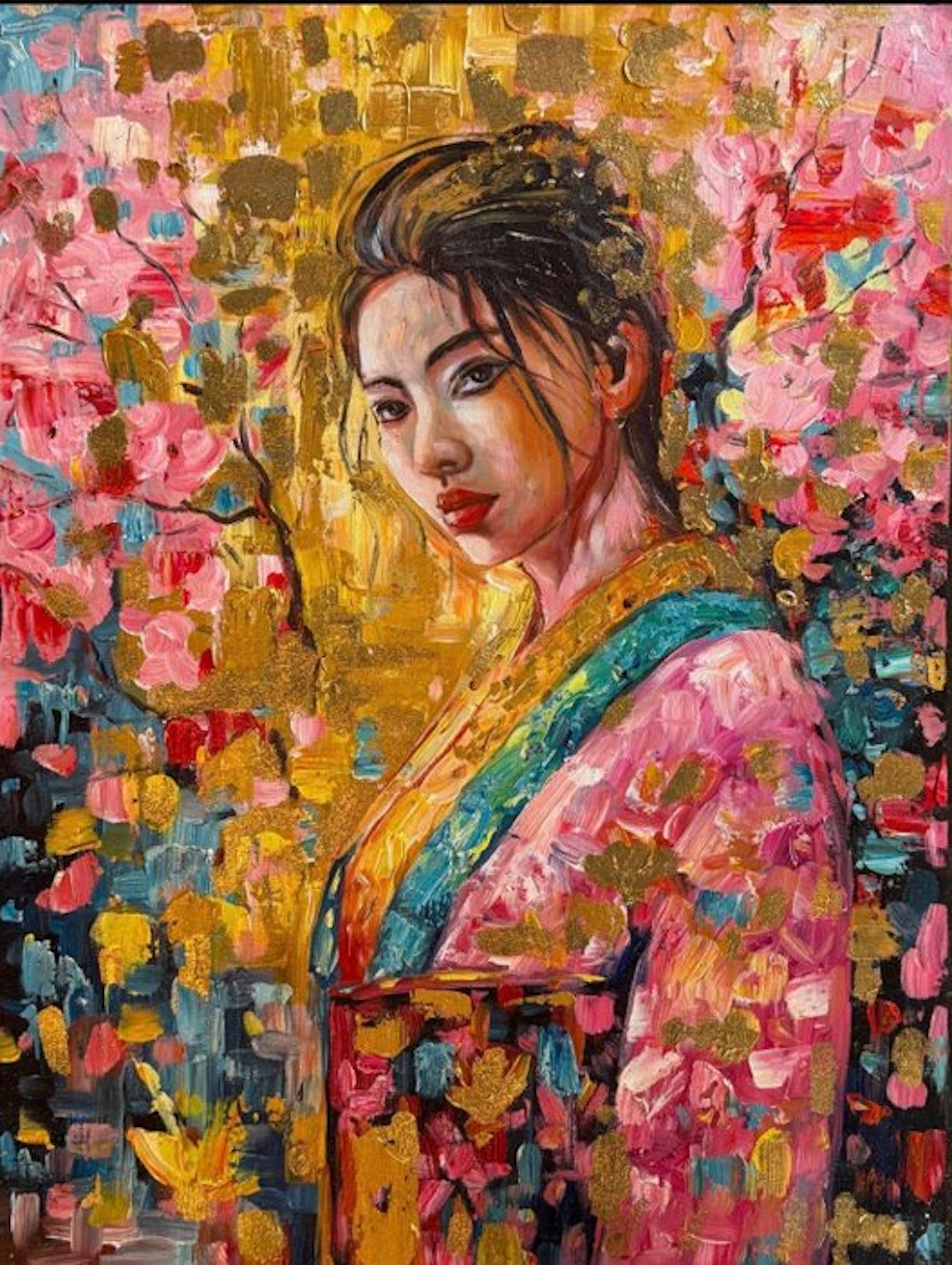 Nguyễn V.L (1993) - The Golden Kimono ↑80 →60 cm → Starting price €1 ✓
