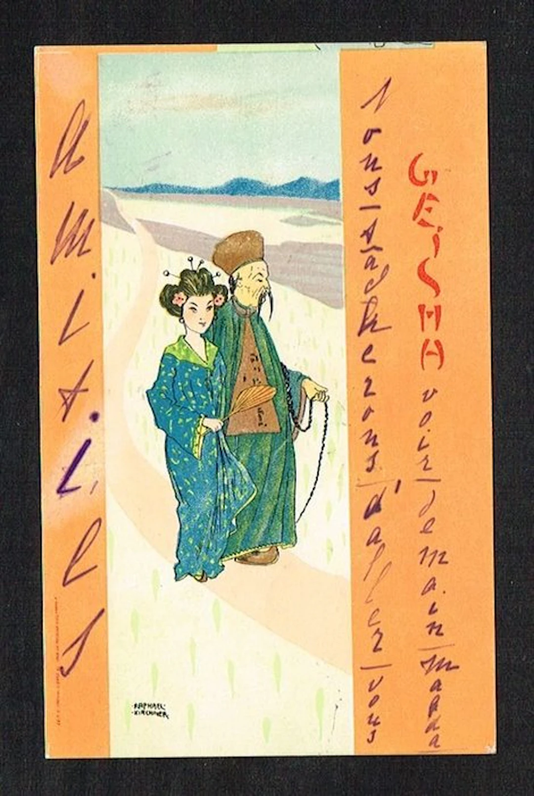 Raphaël Kirchner - Illustrator - Art Nouveau - Geisha...