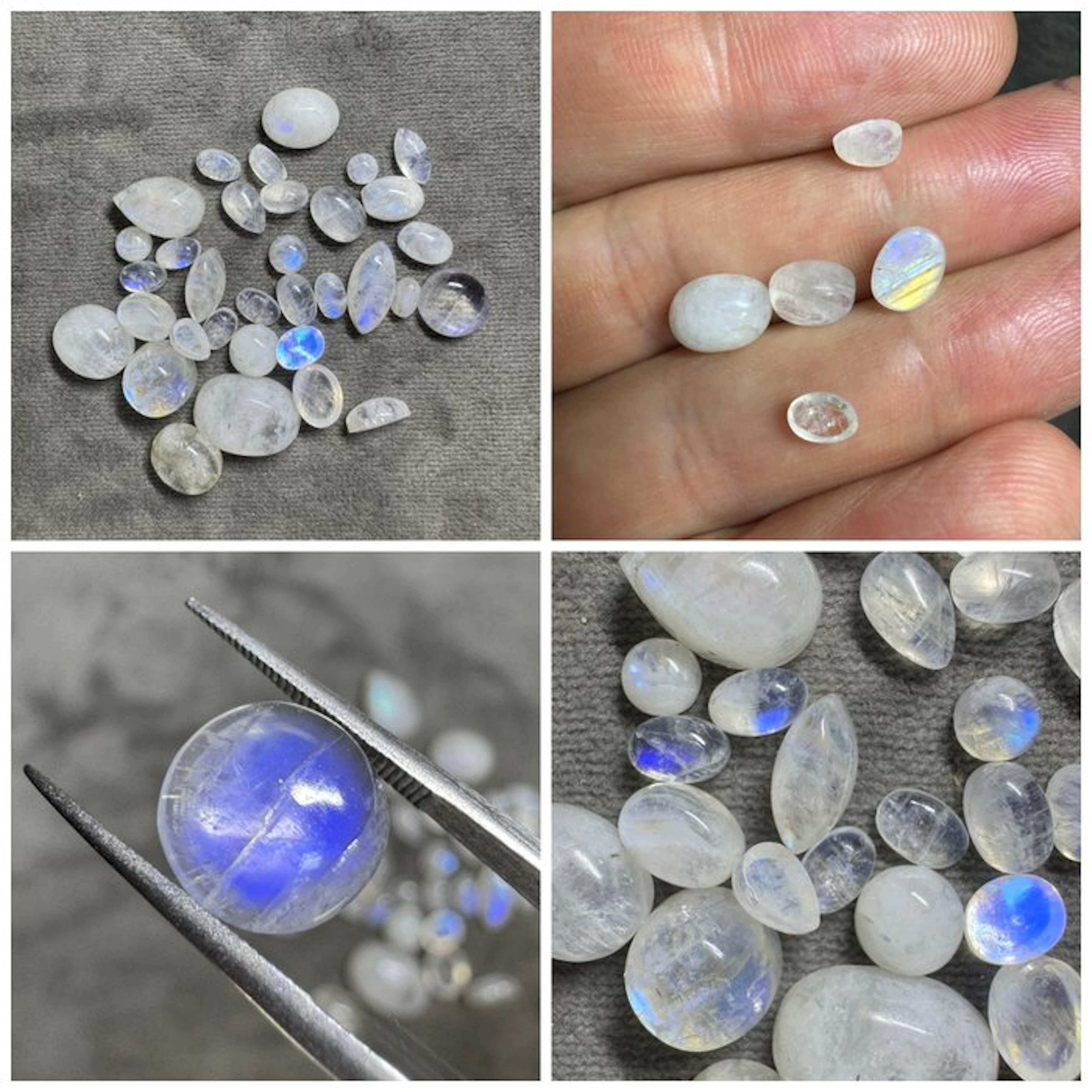 Lot of 50 carats of Moonstone cabochons. Cabochons- 10 g