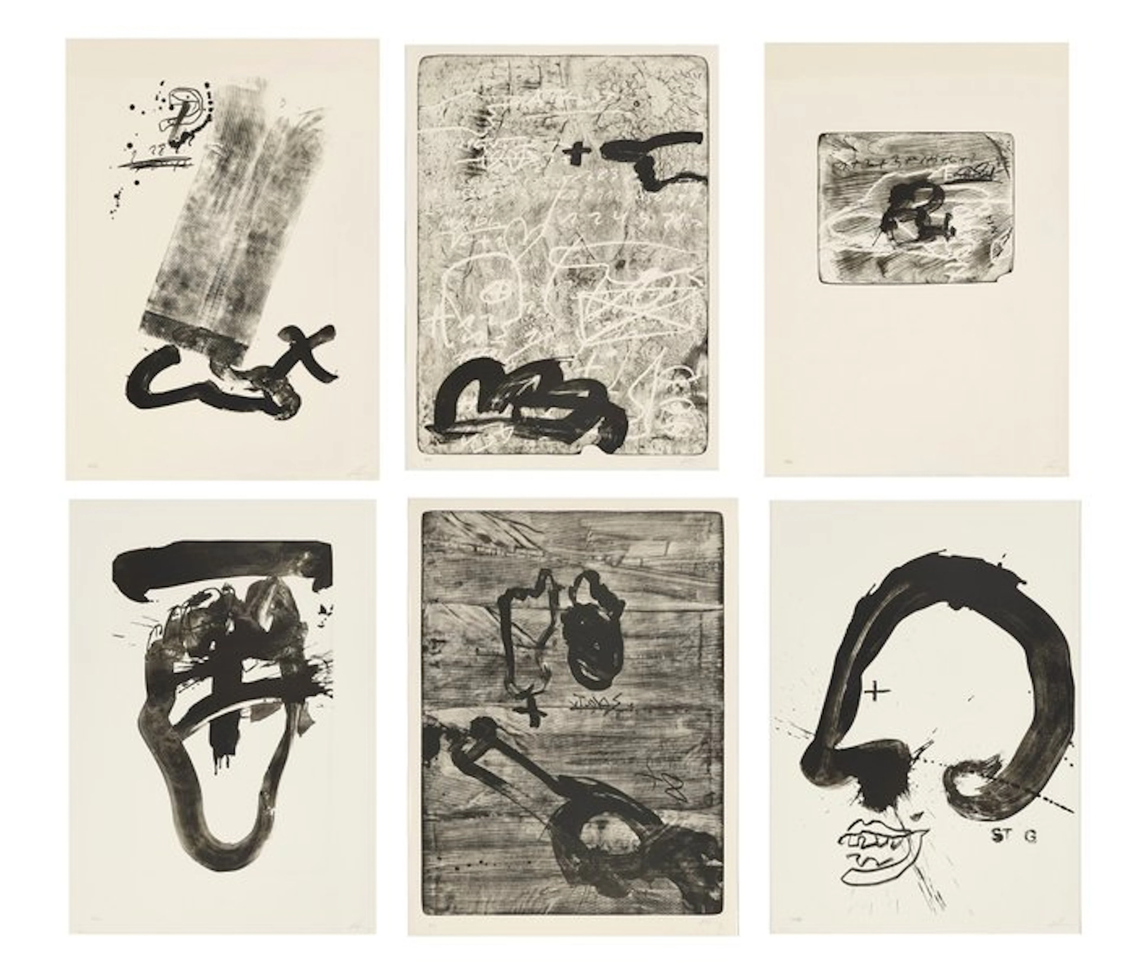 Antoni Tapies (1923-2012) - Improvisations en blanc et en...
