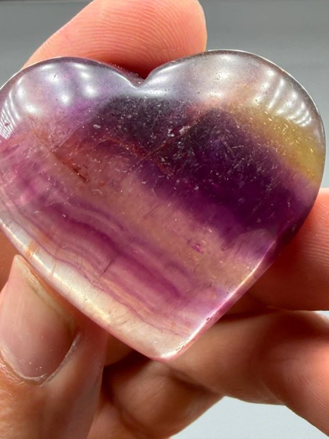 Rainbow Fluorite Heart- 64 g - (1)