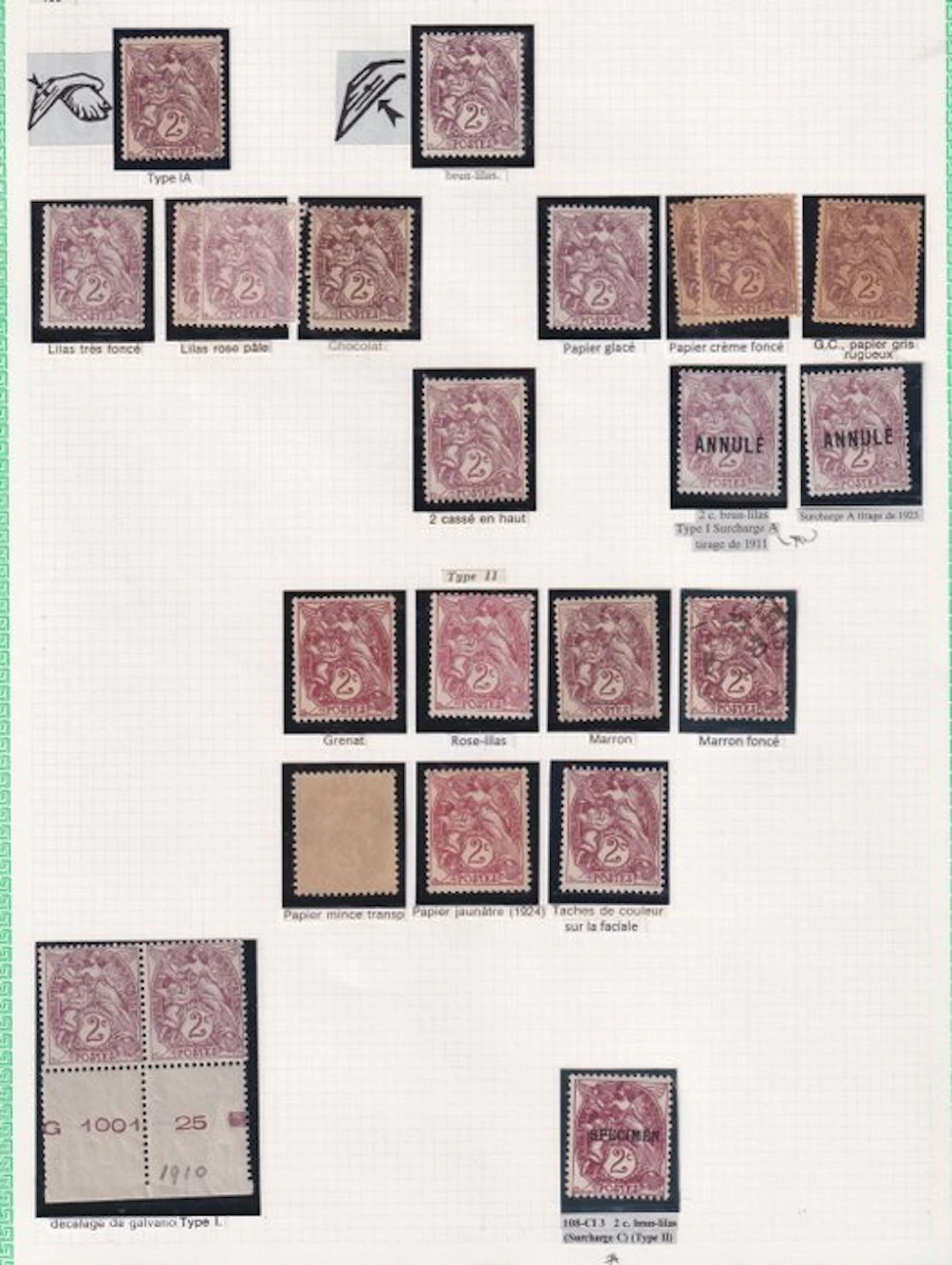 France 1900 - etude du 2ct type blanc, superbe