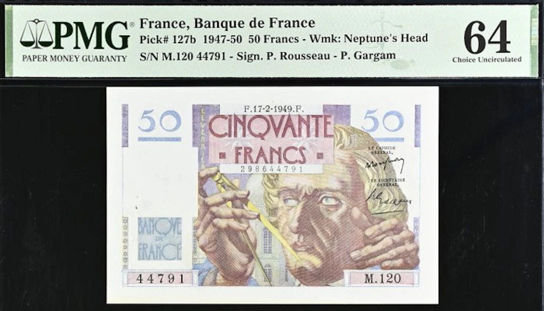 France. - 50 Francs - 1949 - PMG 64 - Pick 127b (No reserve price)