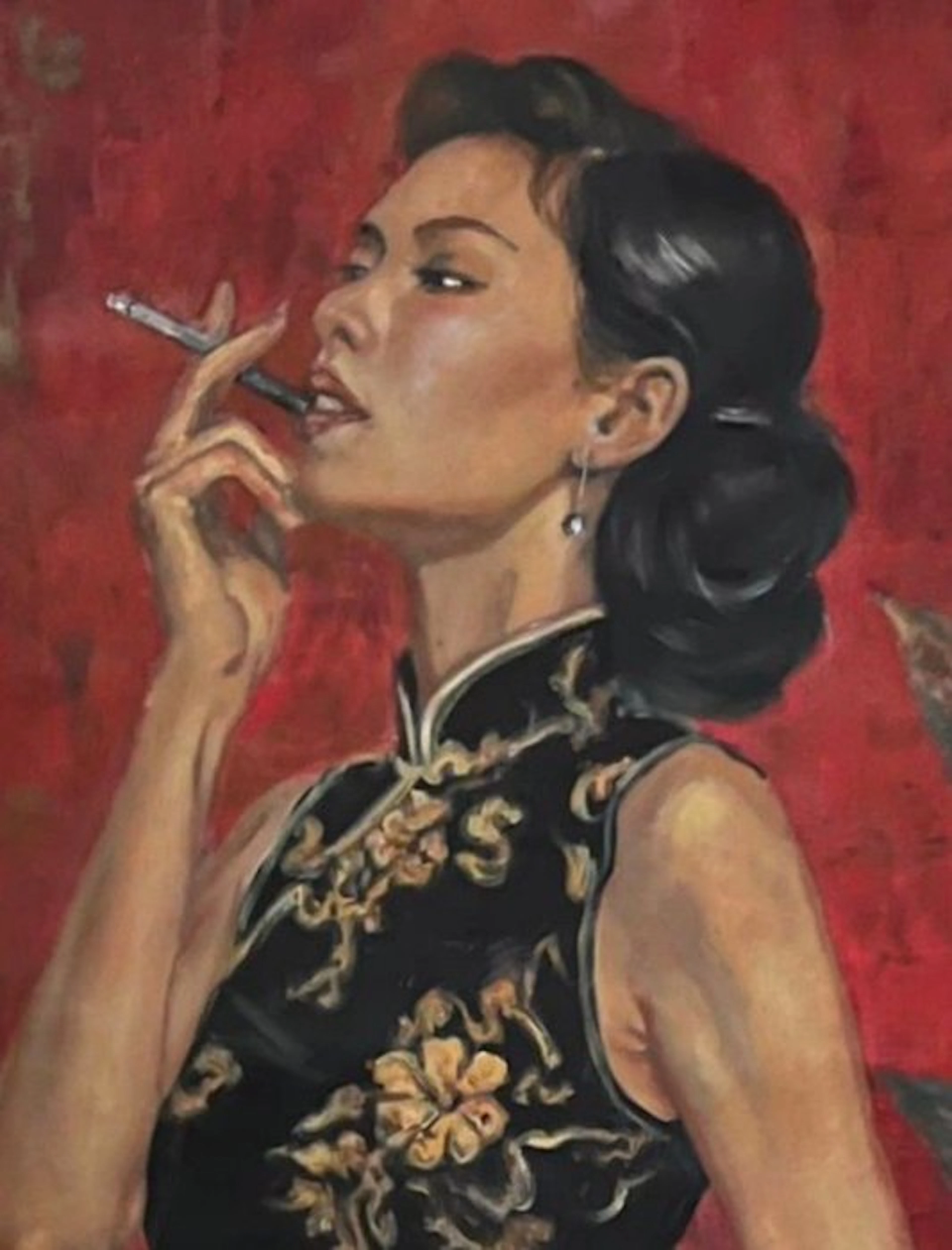 TA Duy Tung - La femme à la cigarette ↑140 →65 cm