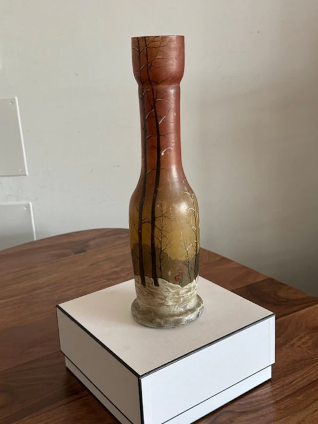 François-Théodore Legras - Vase - Crystal, Enamel - Art Nouveau