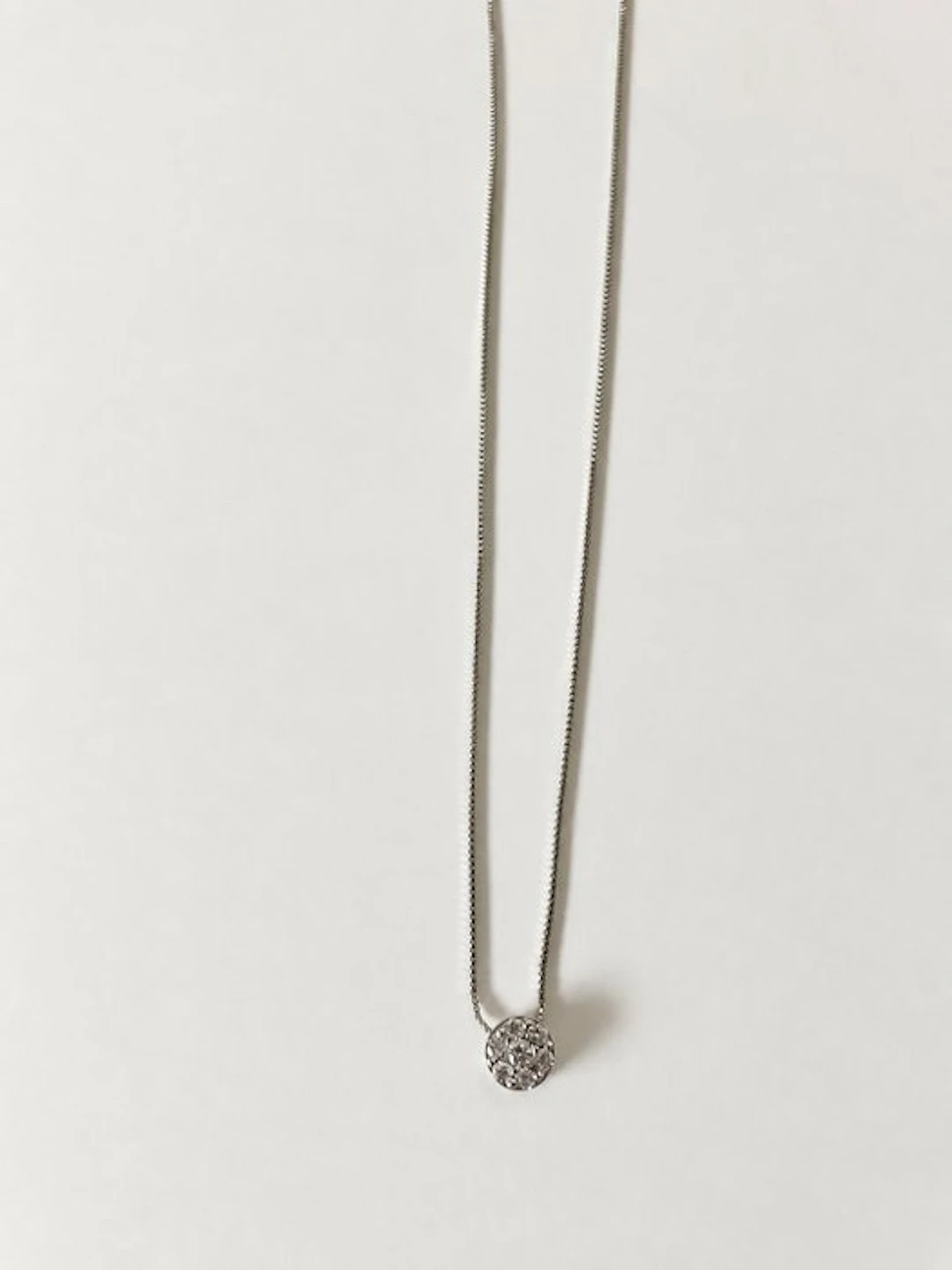 Necklace with pendant - 18 kt. White gold Diamond (Natural) - Diamond