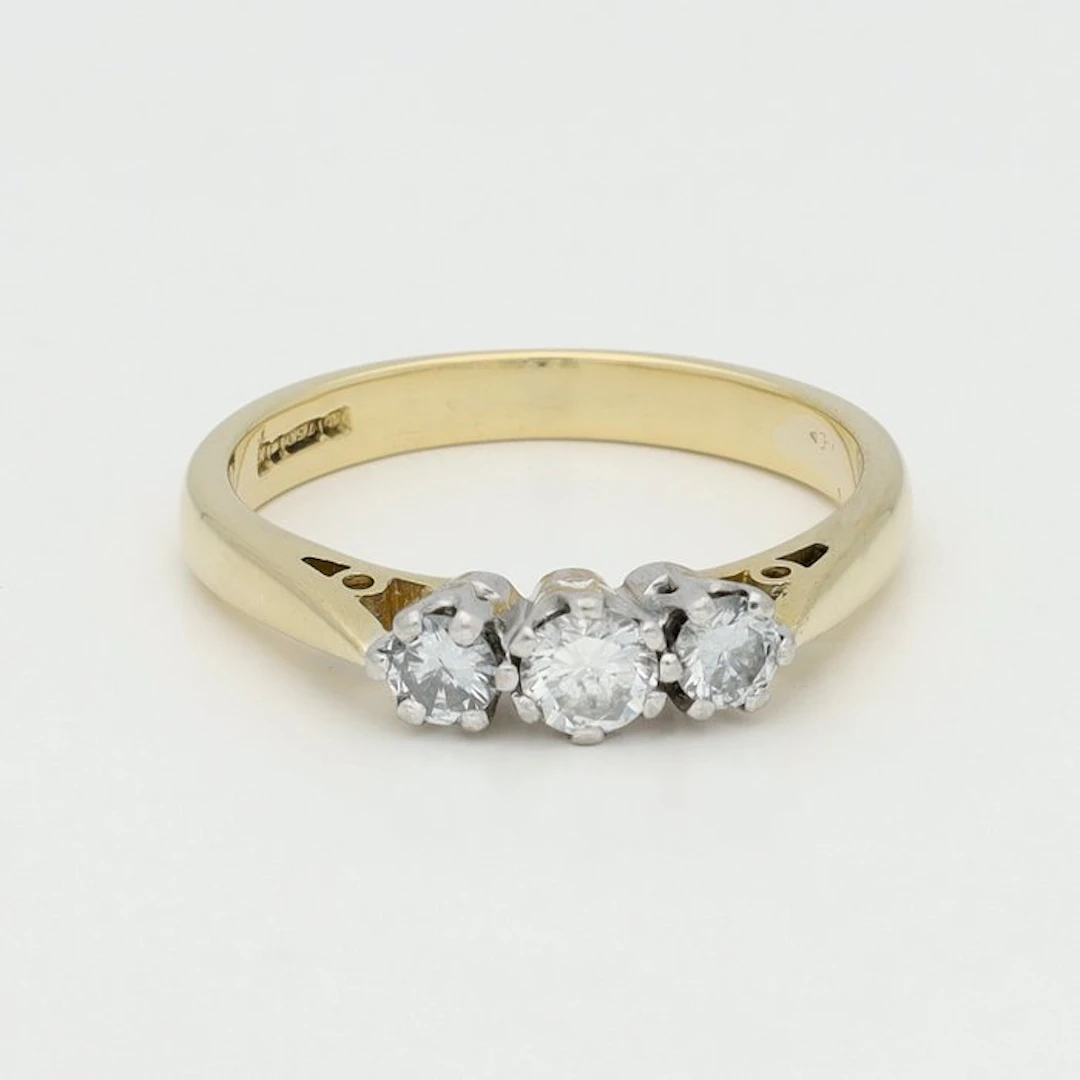 Ring - 18 kt. Yellow gold, White gold Diamond (Natural)