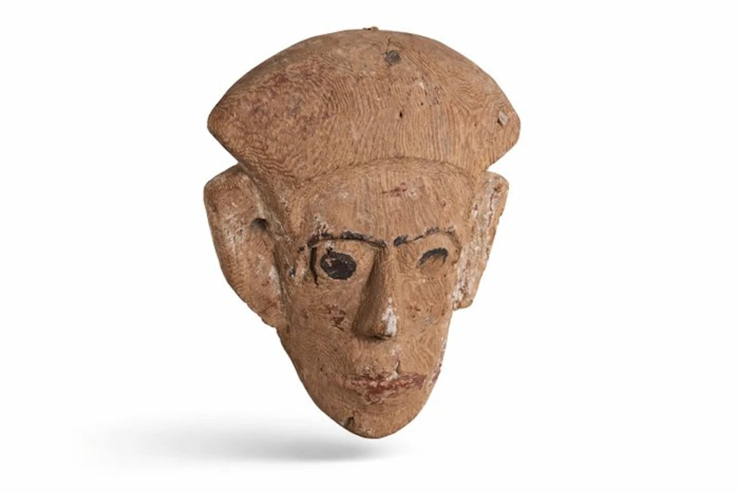 Ancient Egyptian Wood Sarcophagus mask