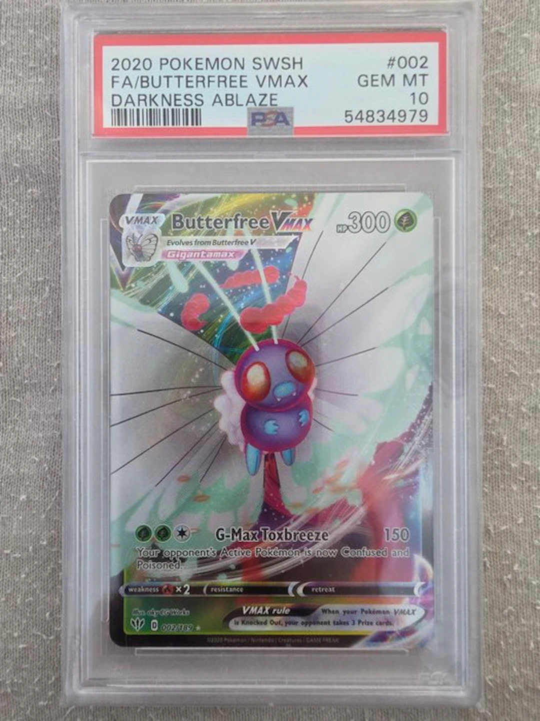 Pokémon - 1 Graded card - Butterfree VMAX 002/189 Full art