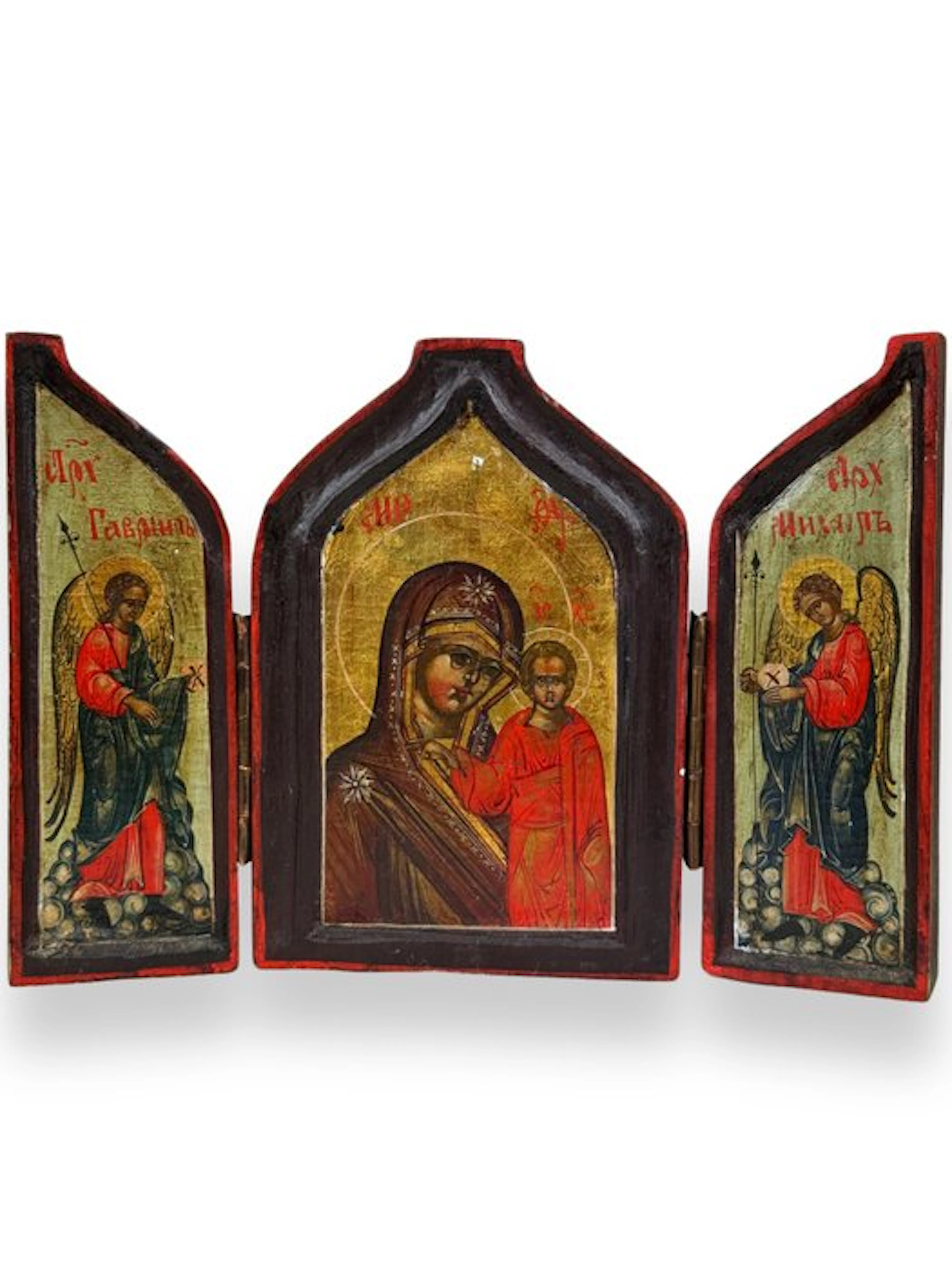 Triptych - Egg tempera, Wood - the 20th century - Mother of God and Archangels