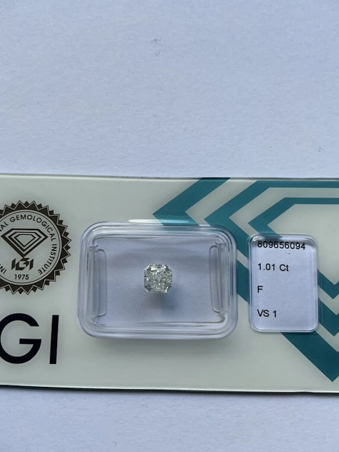 1 pcs Diamond (Natural) - 1.01 ct - Square - F - VS1...