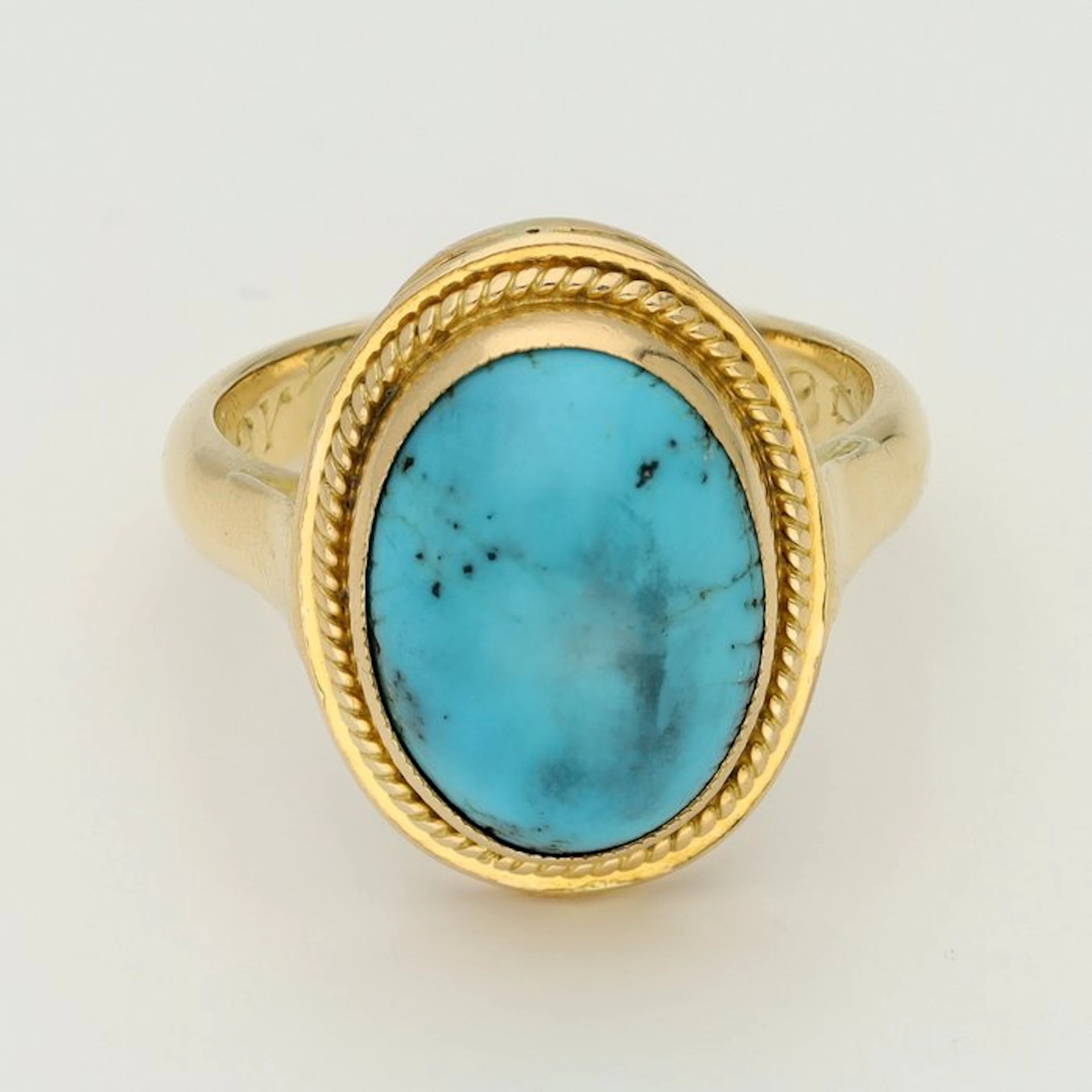 Ring - 18 kt. Yellow gold - Turquoise