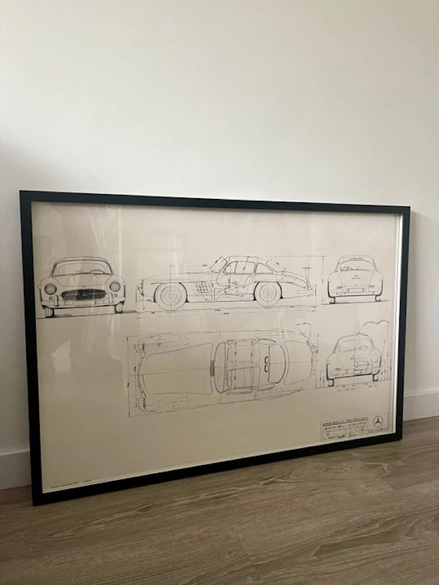Mercedes Benz 300 SL - Technical Drawing - Frame - Design