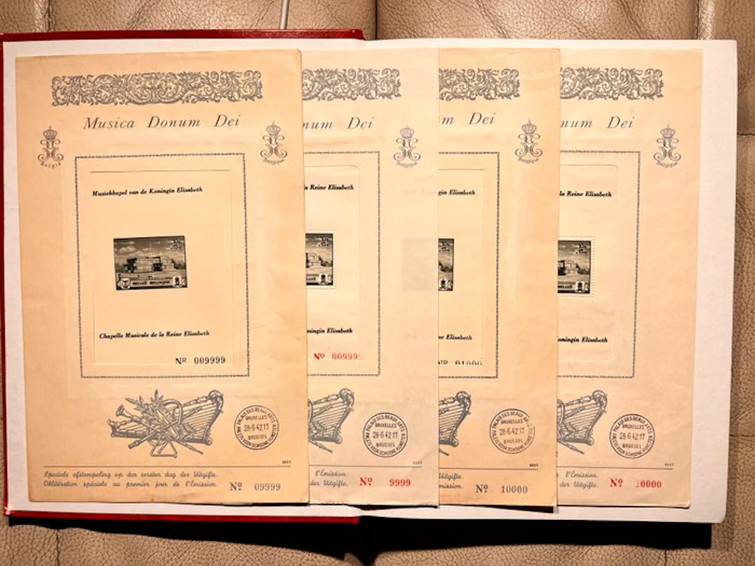Belgium 1942 - Musica Donum Dei – 4 Souvenir Sheets – Matching Nos.