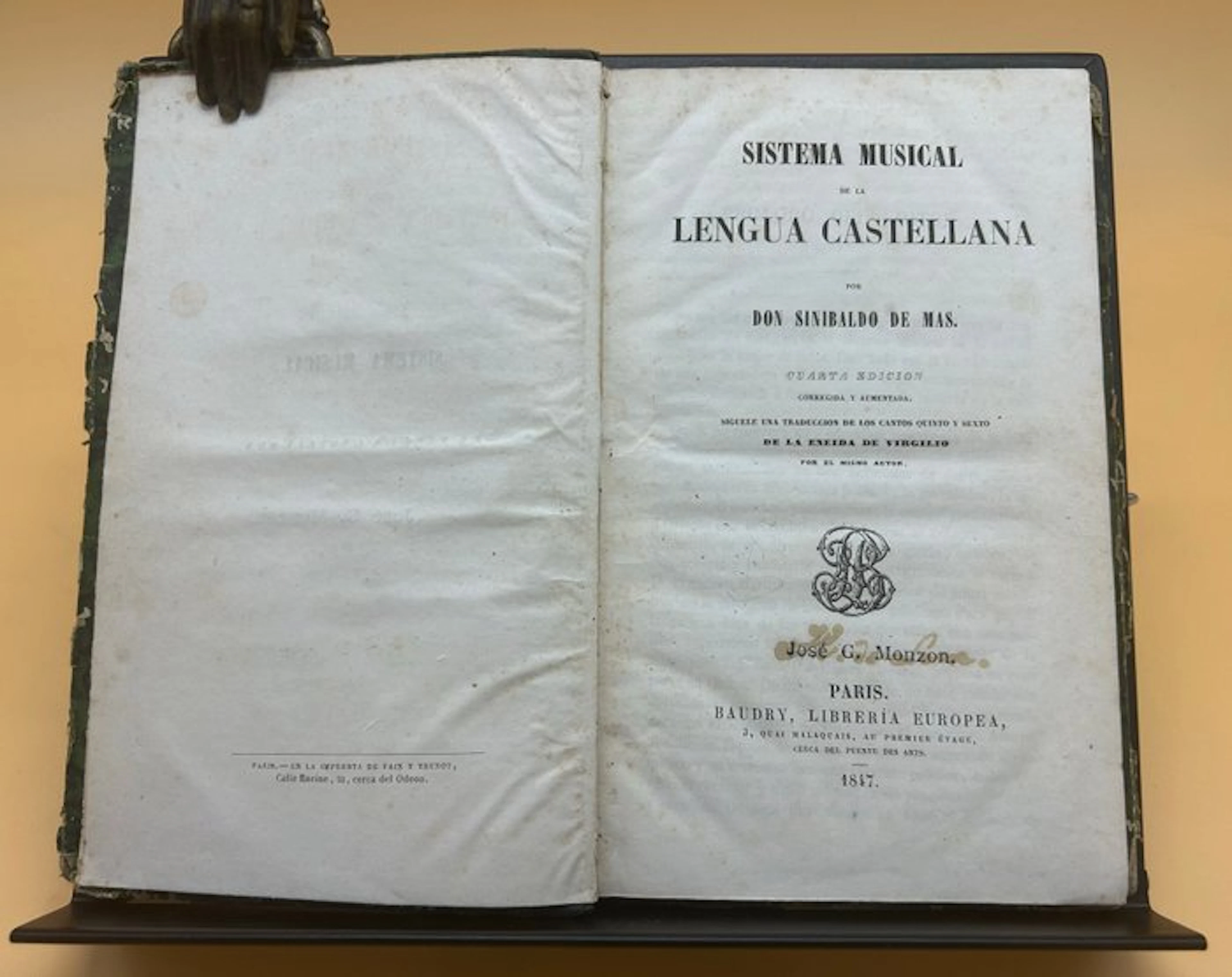 Sinibaldo de Mas y Sans - Sistema musical de la lengua castellana - 1847