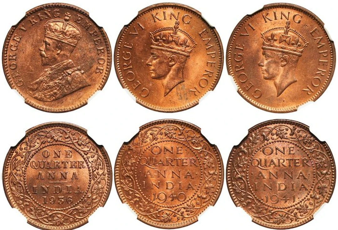British India. 1/4 Anna 1936/1940/1941 - NGC MS63/MS64