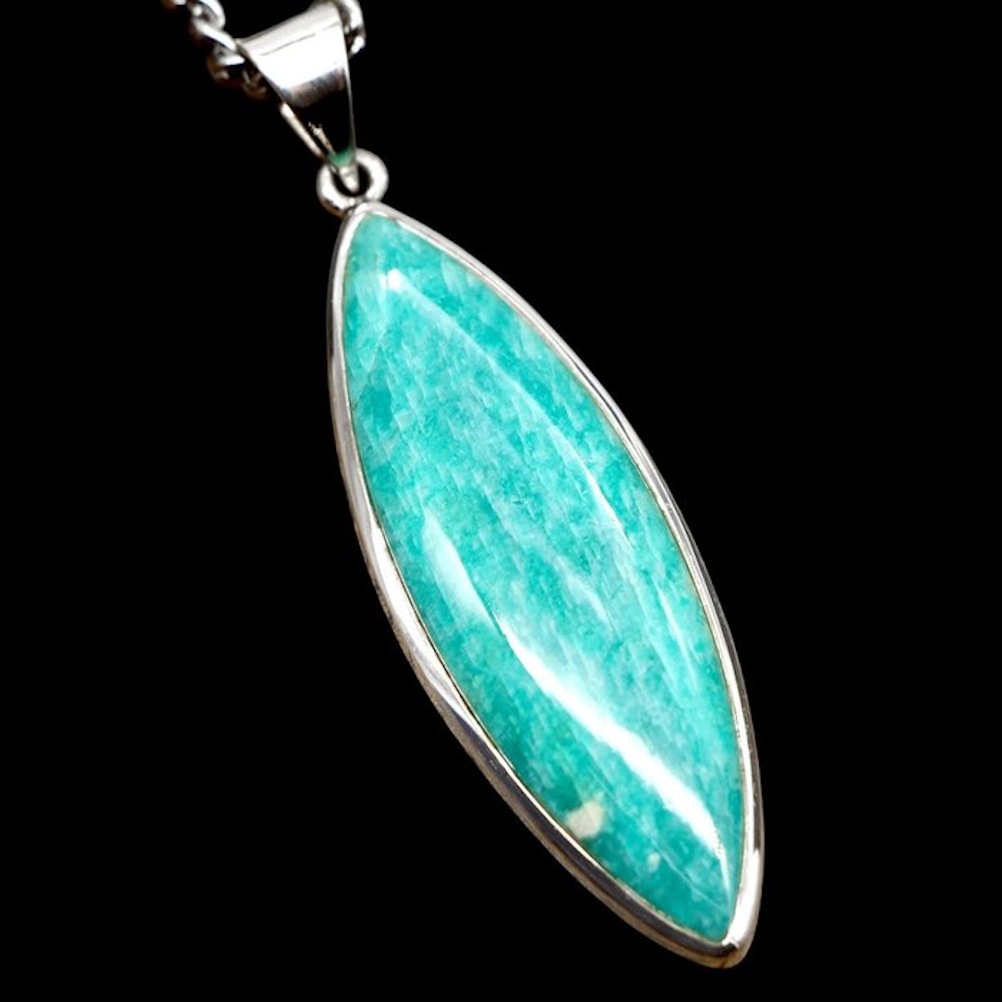 Amazonite Pendant – Natural Feldspar Cabochon – Natural...
