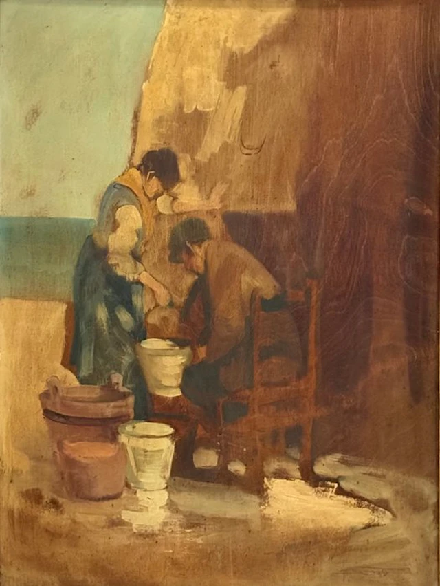 Attilio Achille Bozzato (1886-1954) - Scena a Chioggia
