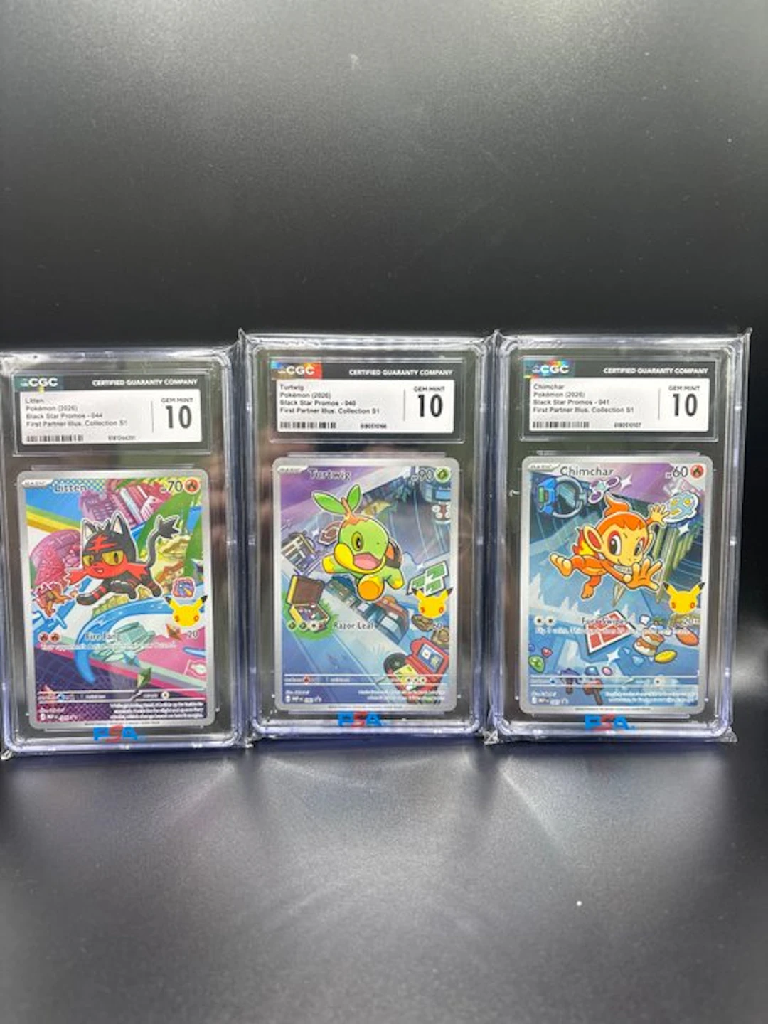 Pokémon - 3 Graded card - Litten