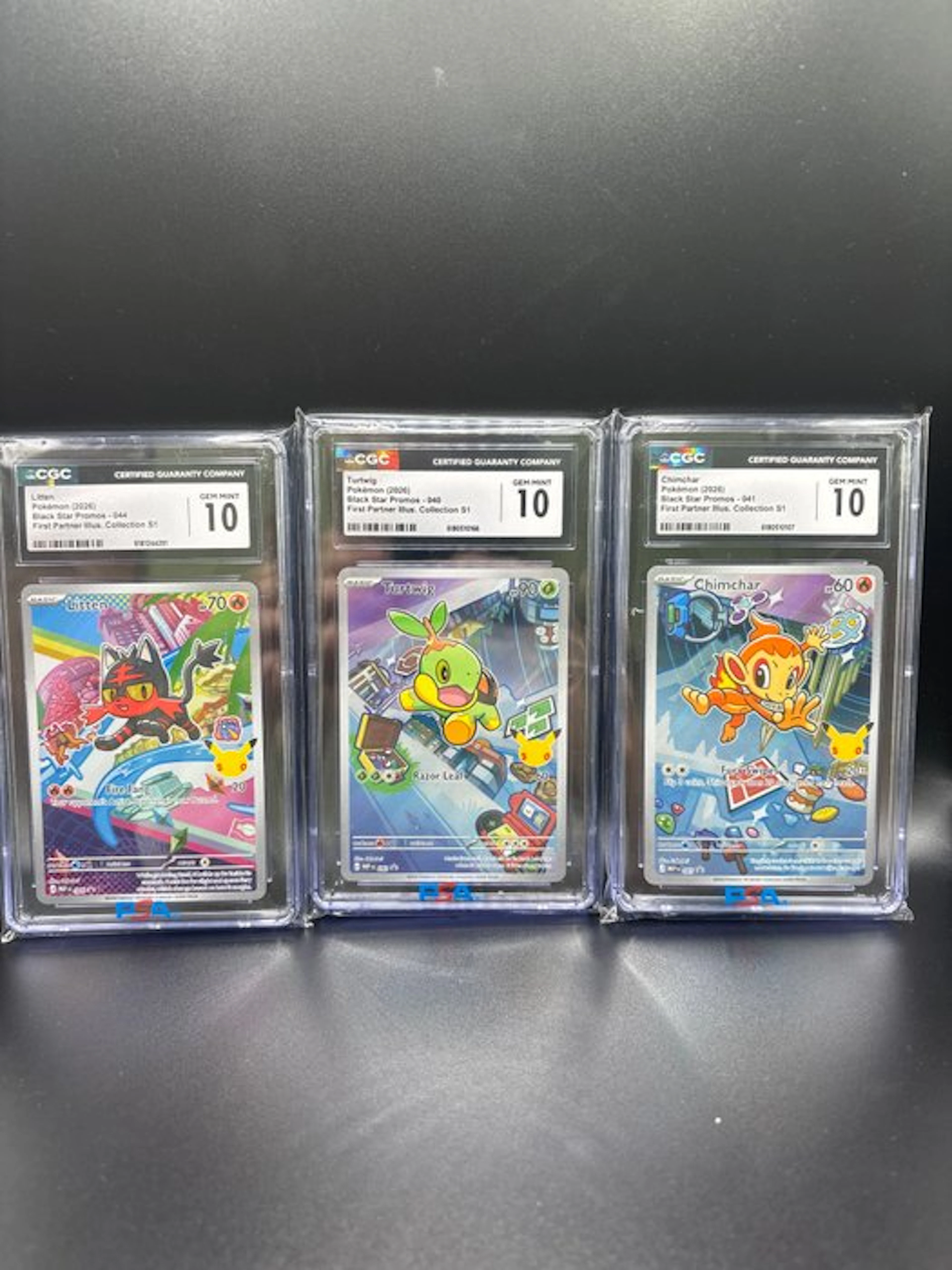 Pokémon - 3 Graded card - Litten
