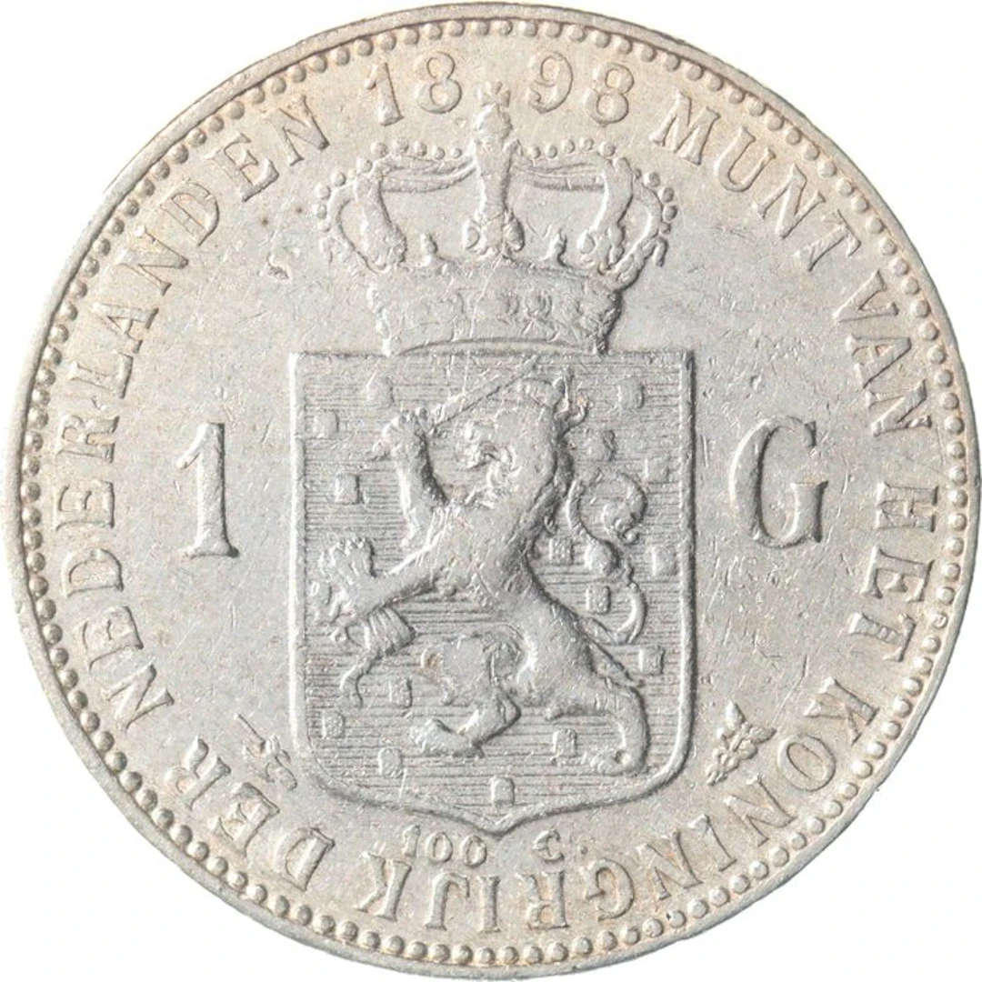 Netherlands. Wilhelmina. 1 Gulden 1898 (No reserve price)