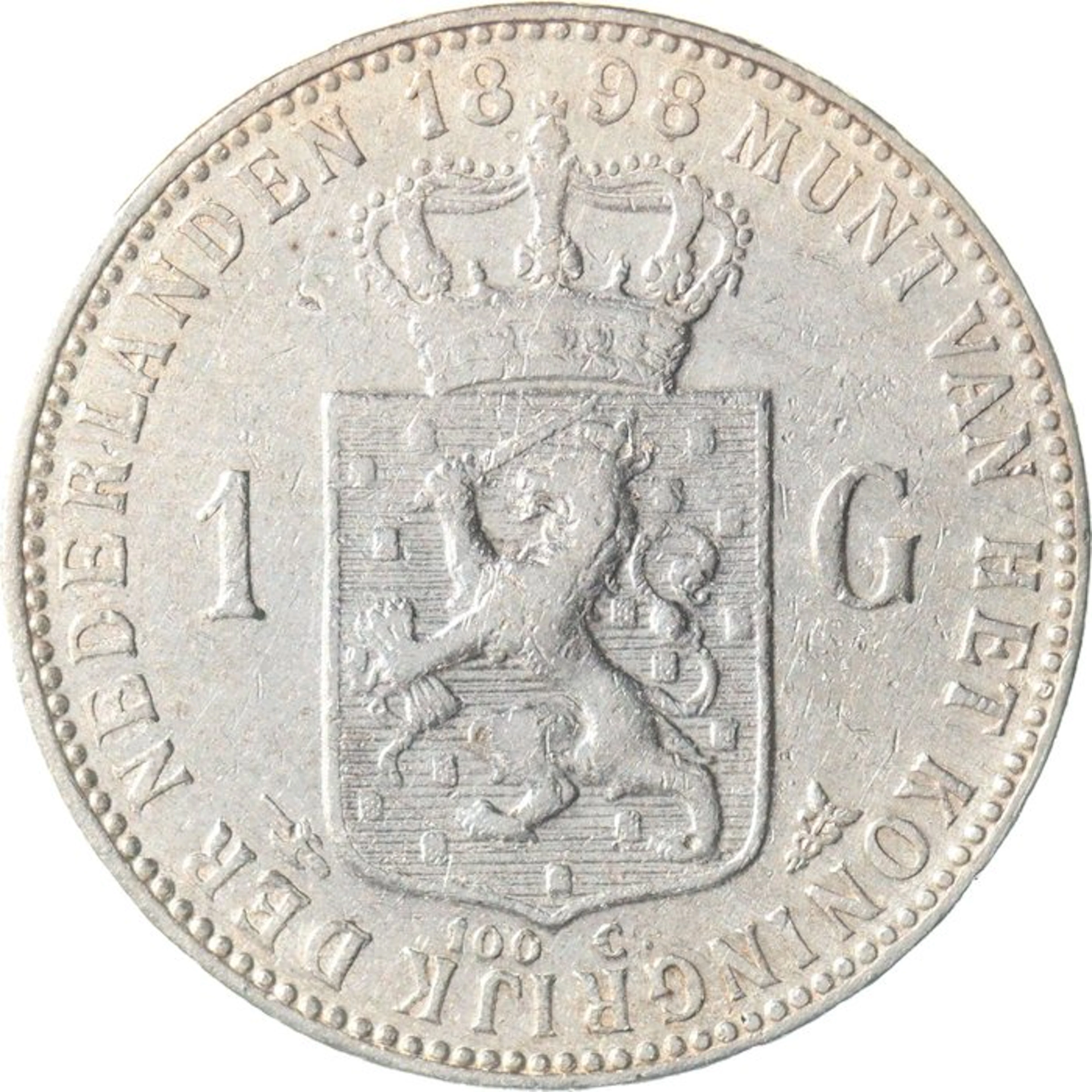 Netherlands. Wilhelmina. 1 Gulden 1898 (No reserve price)