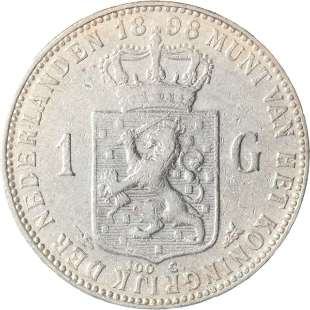 Netherlands. Wilhelmina. 1 Gulden 1898 (No reserve price)