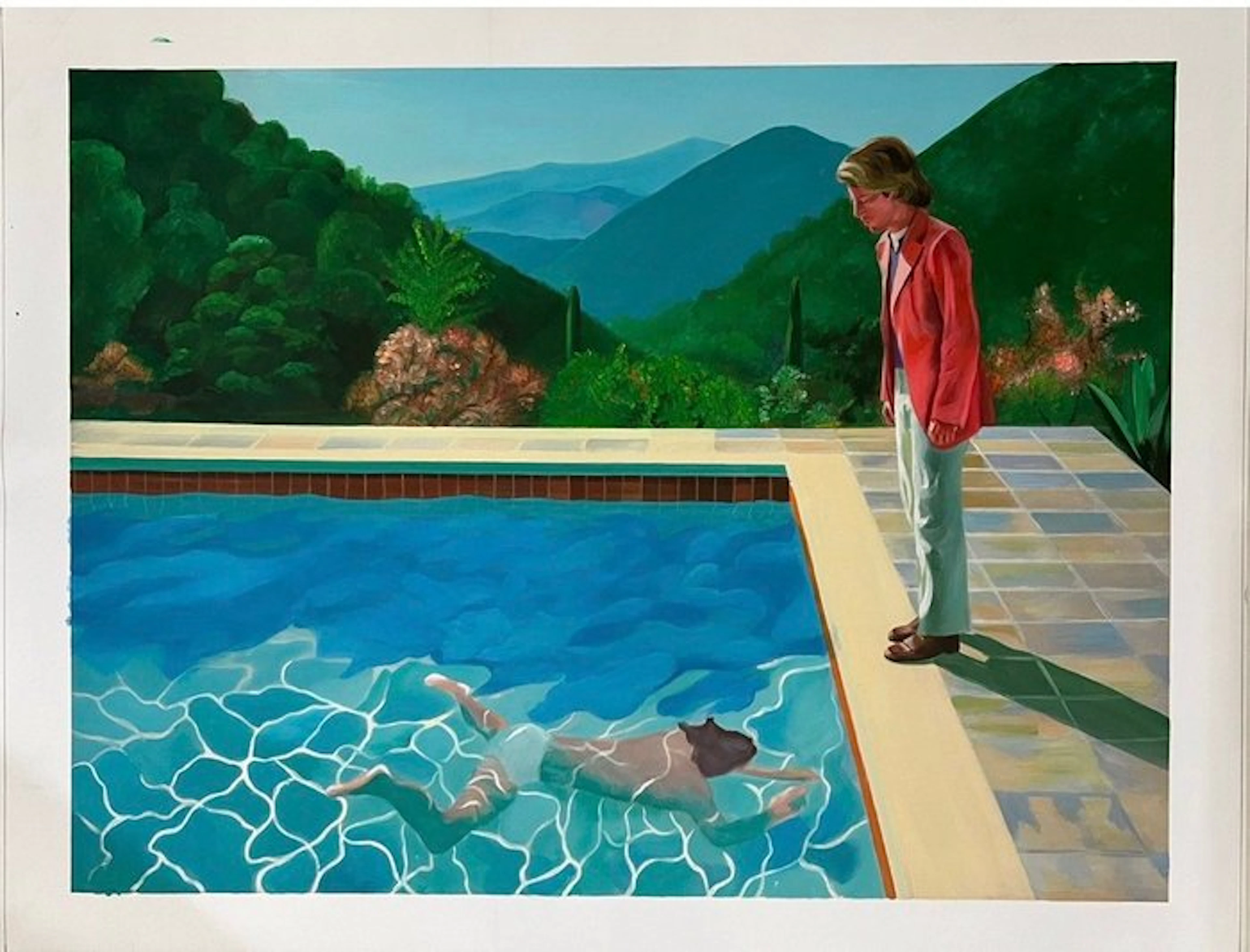 Tran Georges (1966) - Pool with Two Figures ↑60 →80 cm ✦...