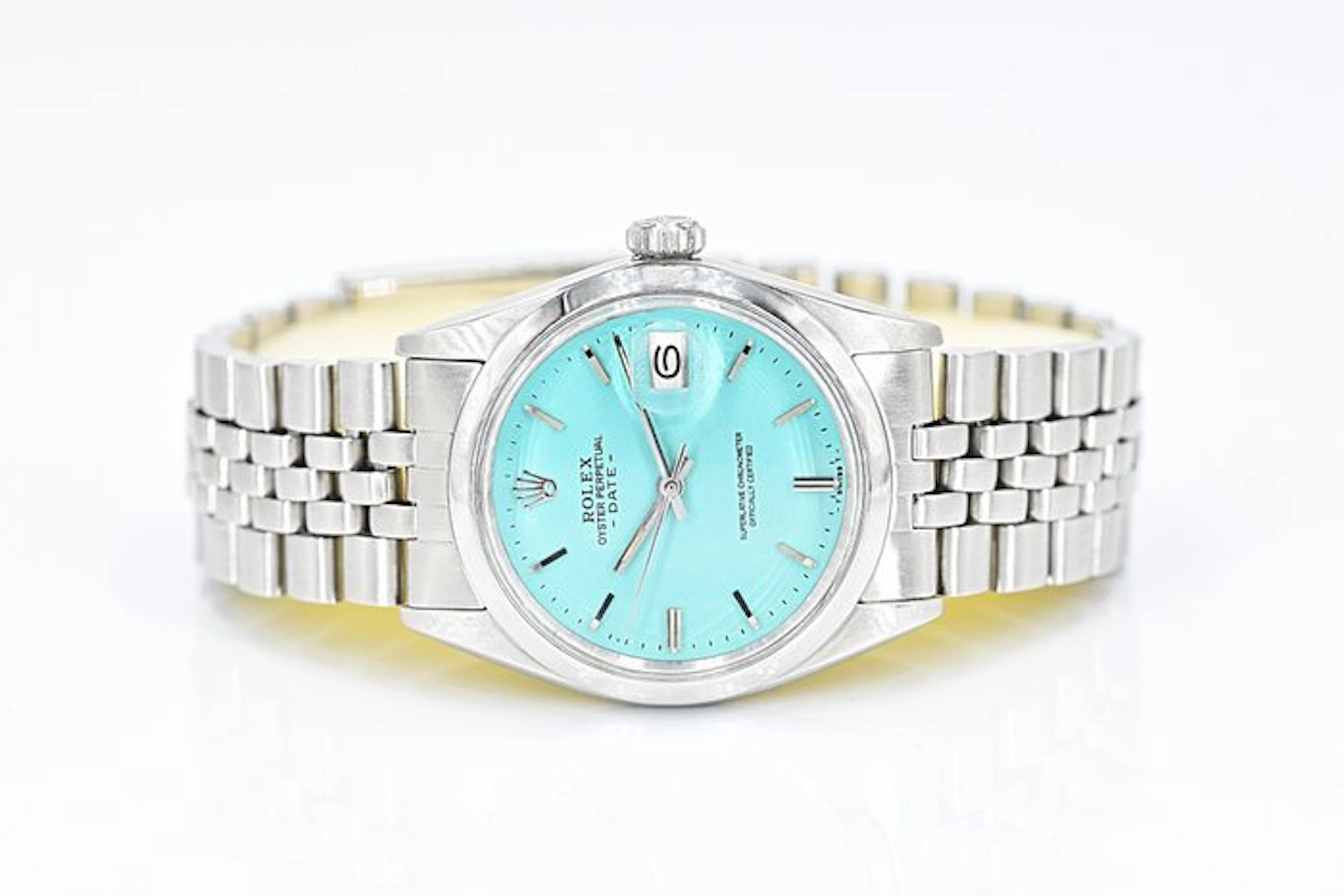 Rolex - Oyster Perpetual Date Tiffany Blue Dial - No...
